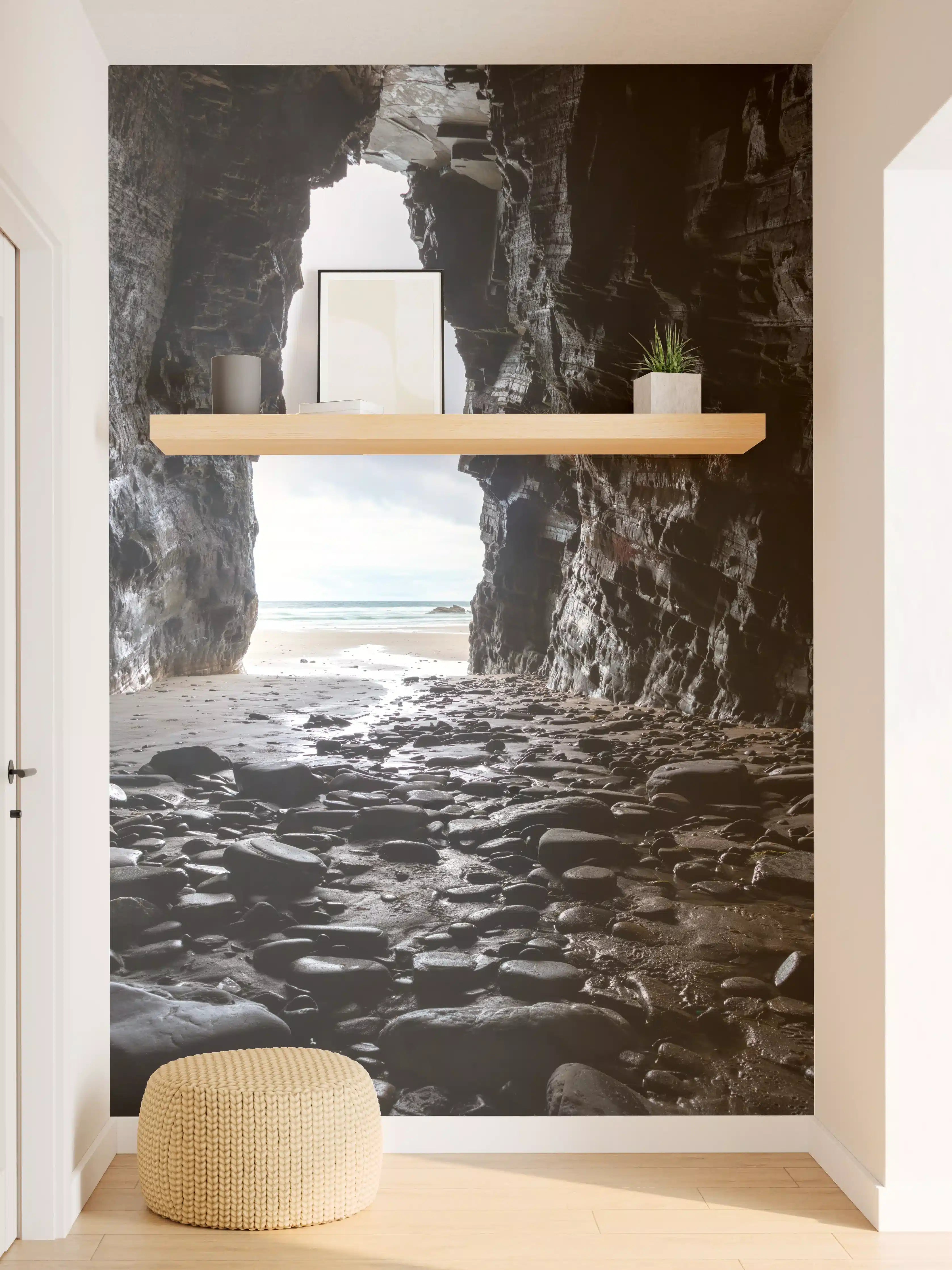 Wandverkleidung Flur - Faszinierende Meereshöhle am Strand