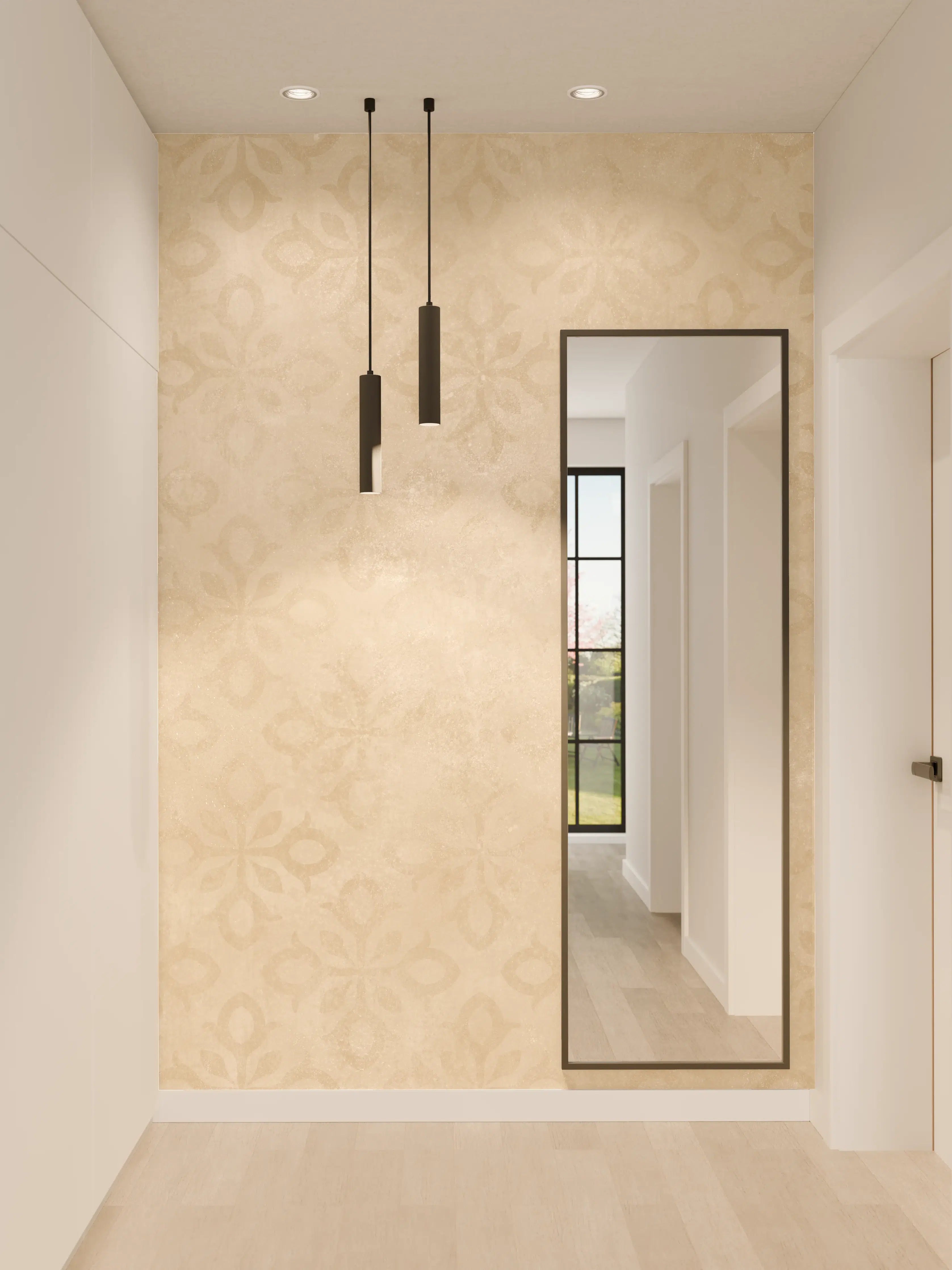 Wandverkleidung Flur - Feines Ornament Muster