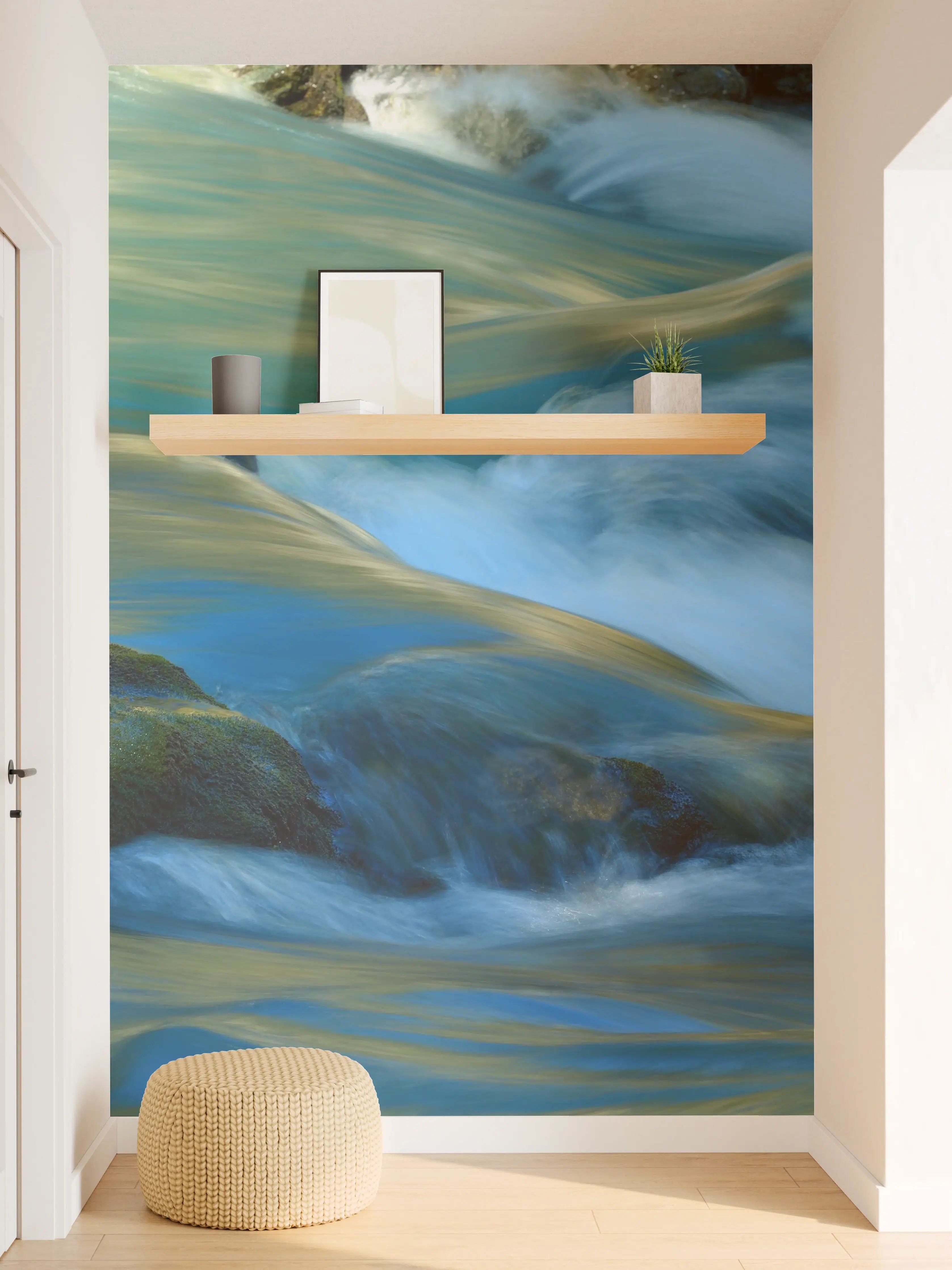 Wandverkleidung Flur - Fließendes Wasser in beeindruckender Naturaufnahme