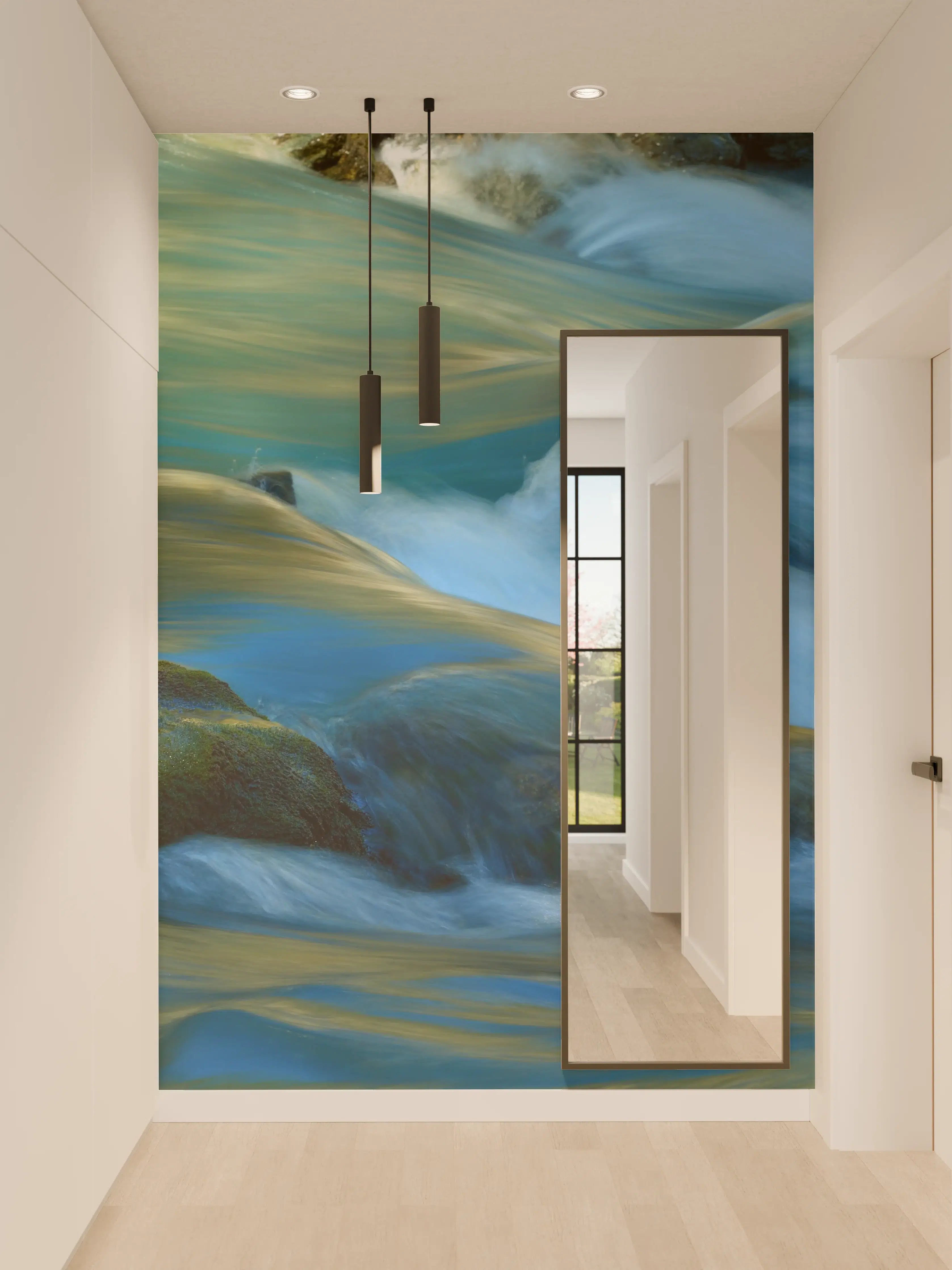 Wandverkleidung Flur - Fließendes Wasser in beeindruckender Naturaufnahme