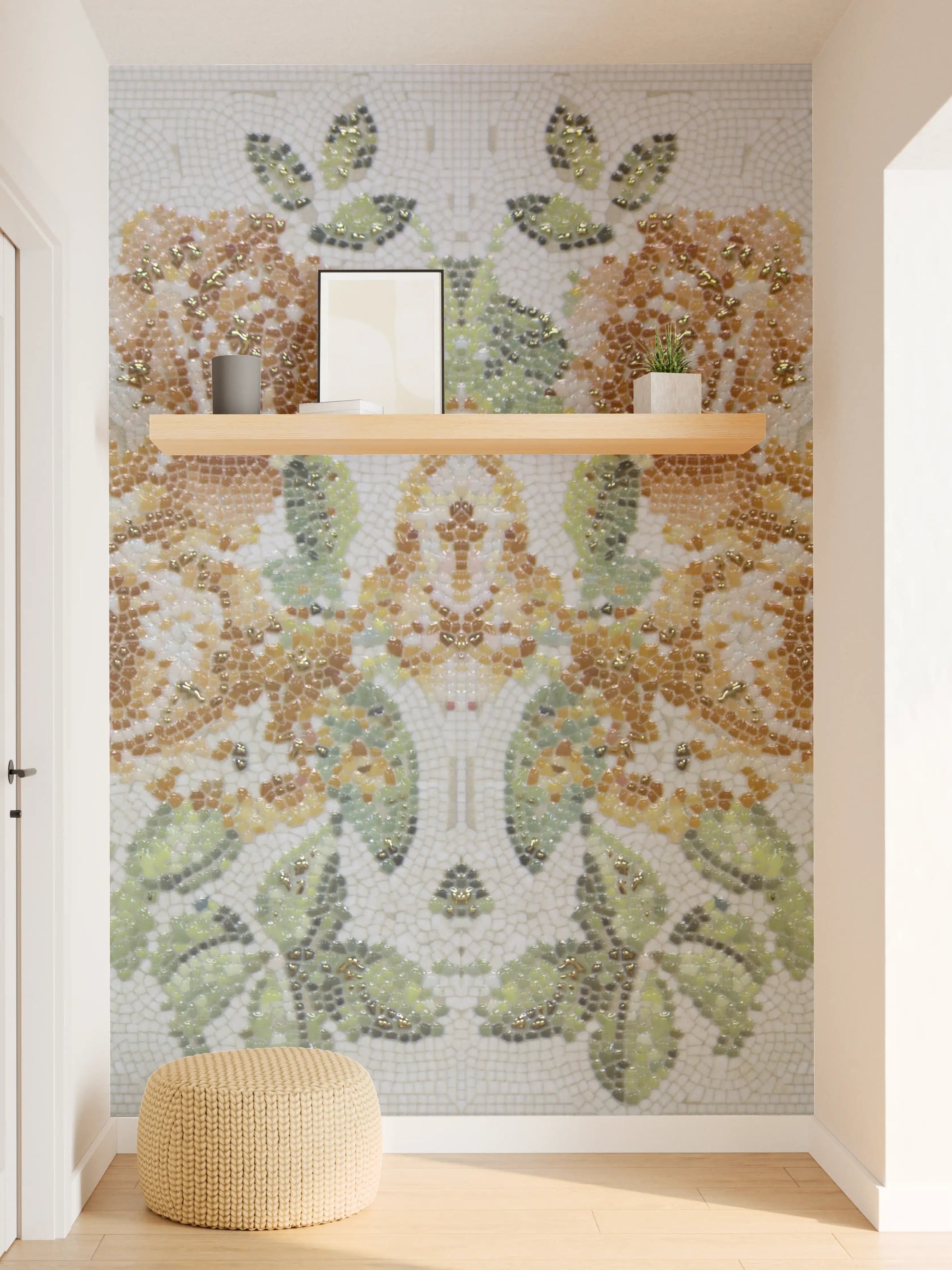 Wandverkleidung Flur - Florales Muster Design Textur