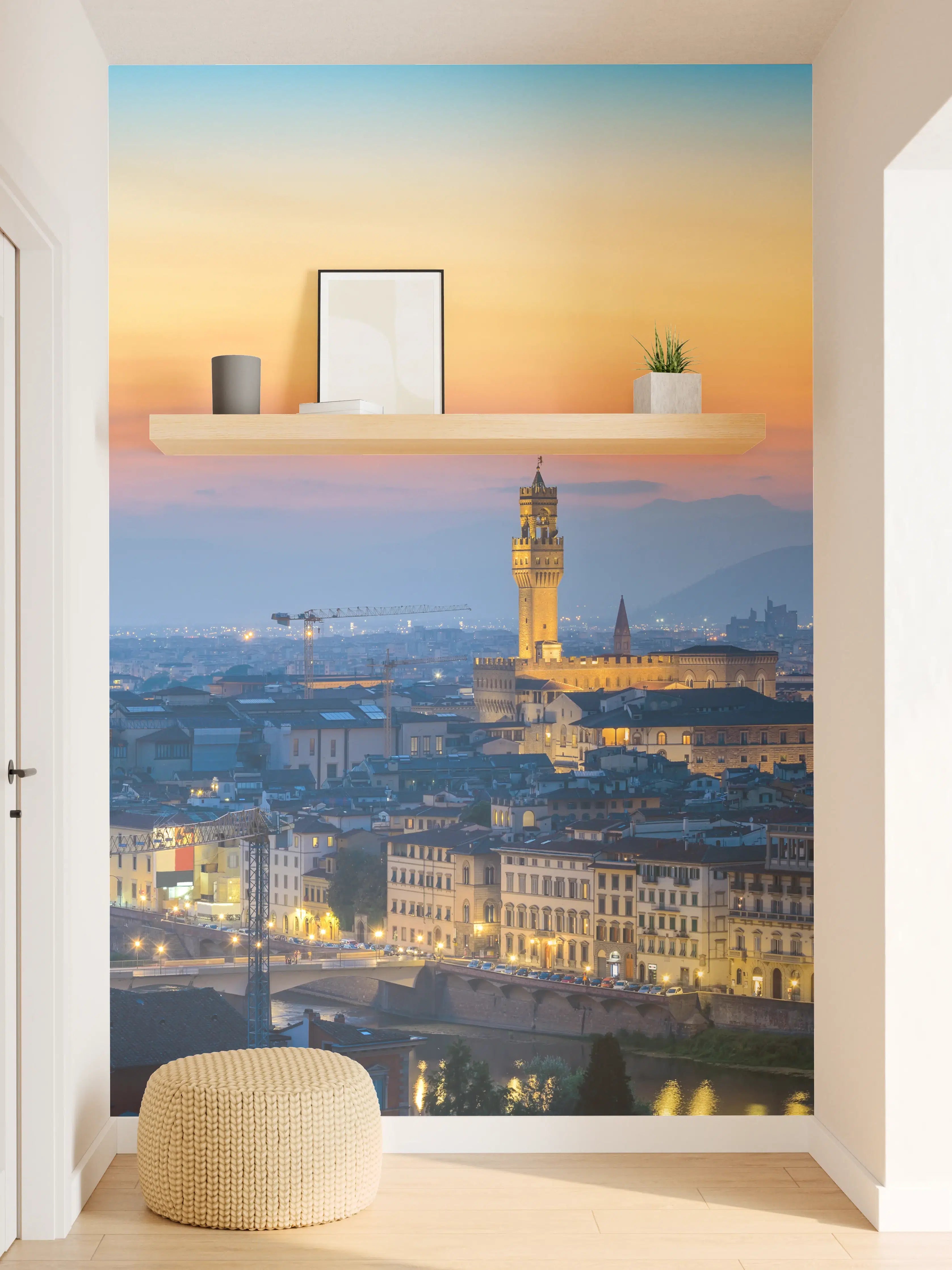 Wandverkleidung Flur - Florenz Skyline im Sonnenuntergang