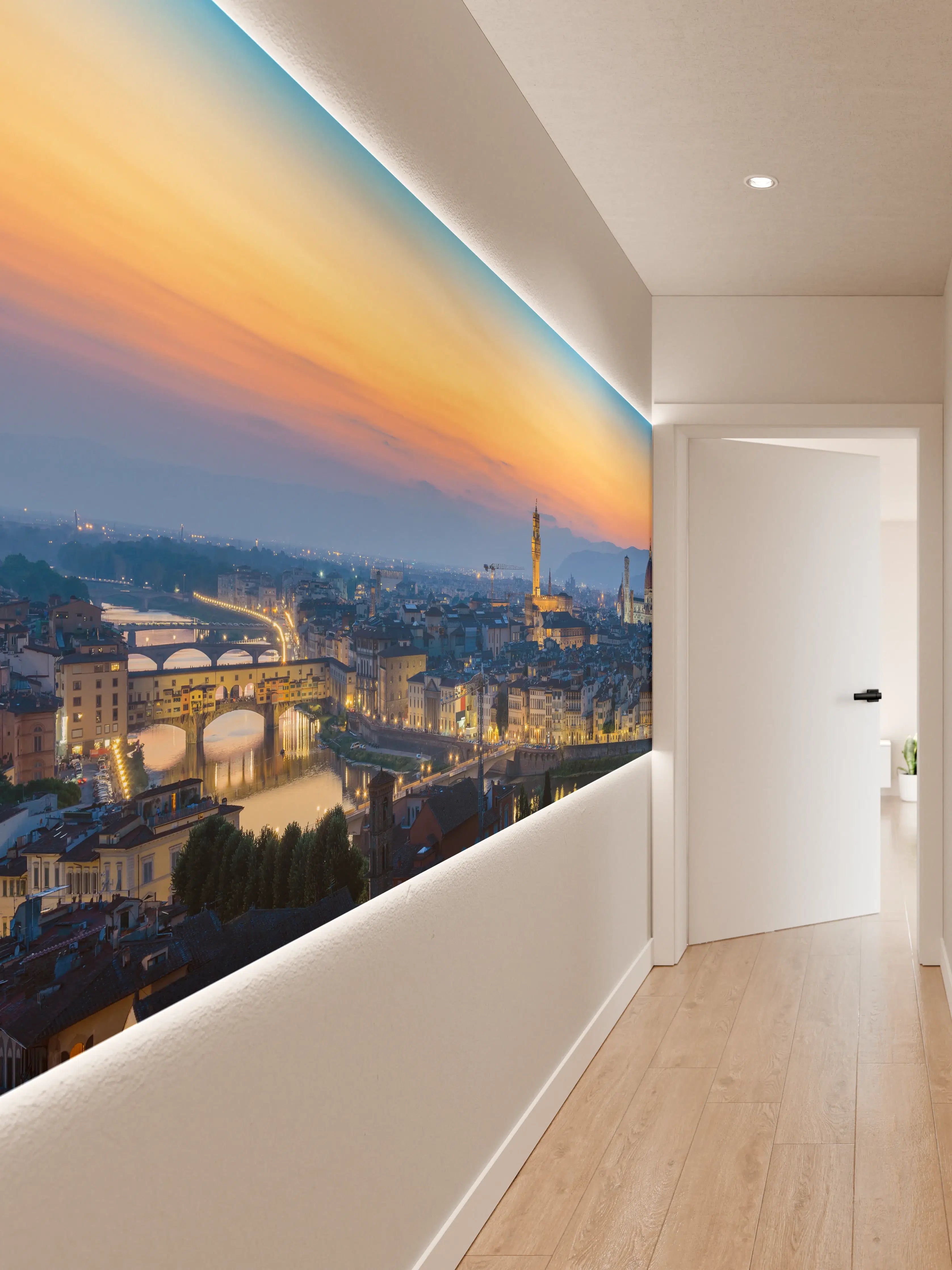Wandverkleidung Flur - Florenz Skyline im Sonnenuntergang