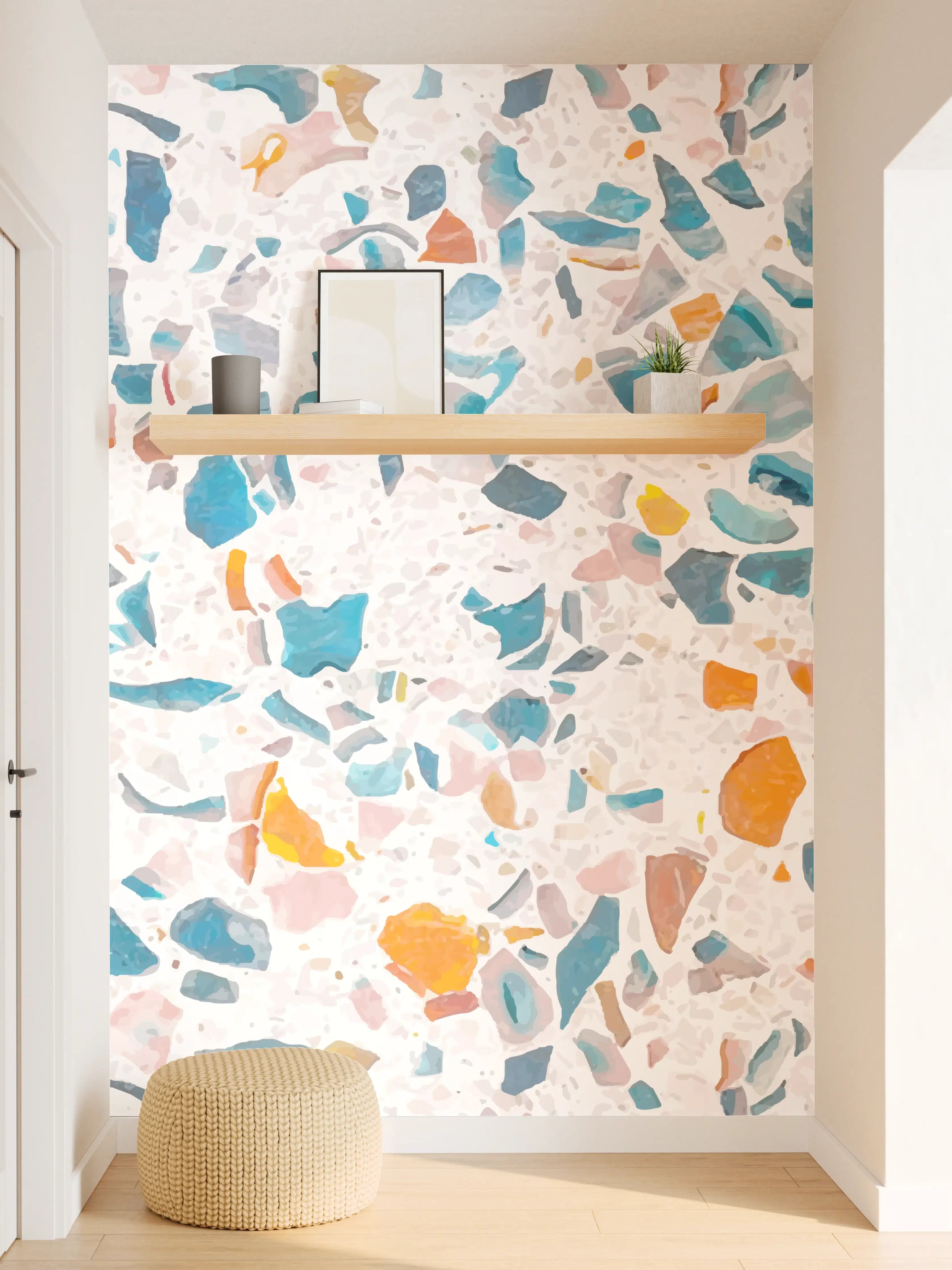 Wandverkleidung Flur - Frisches Terrazzo-Design Bunt