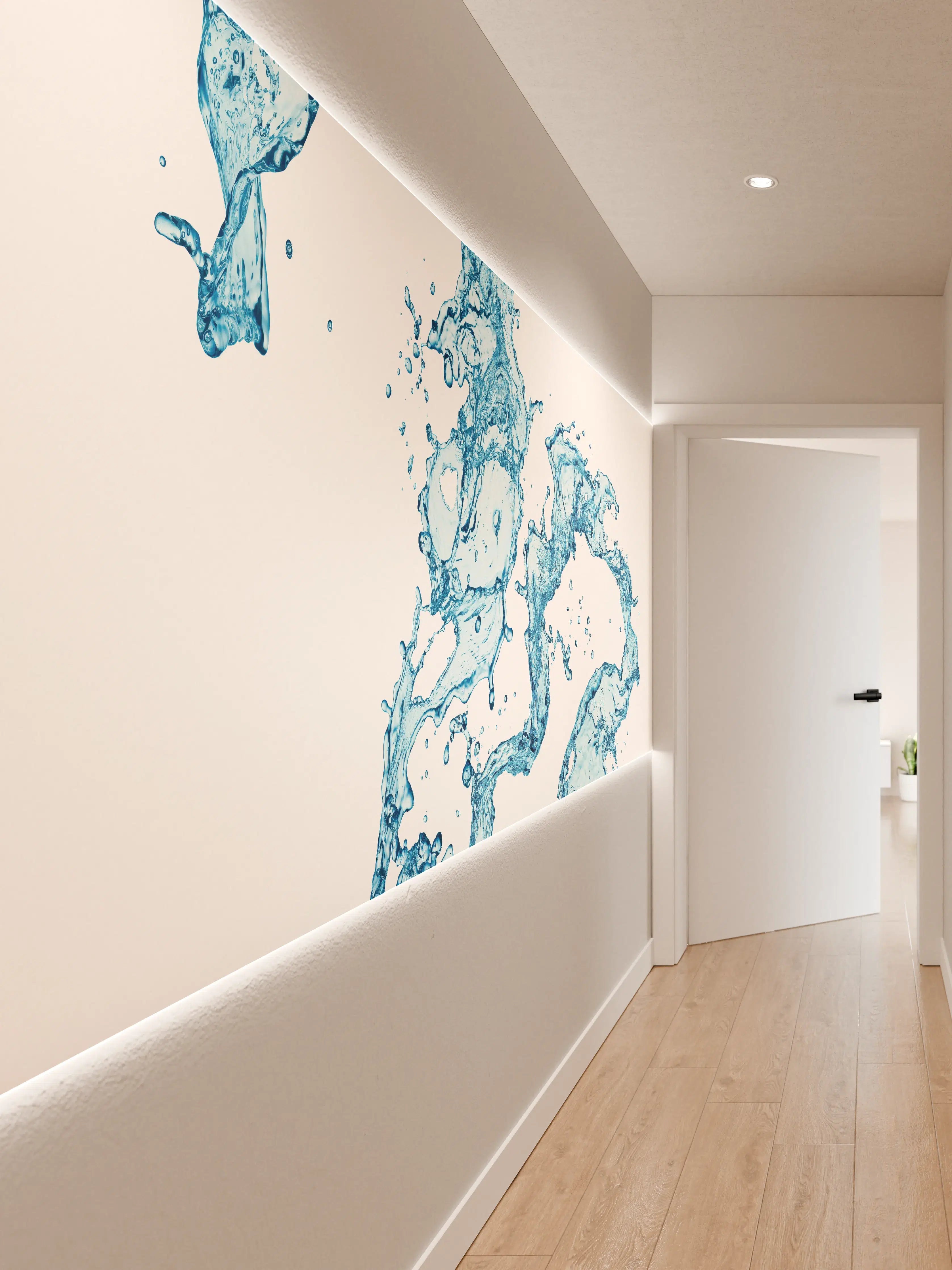 Wandverkleidung Flur - Frisches Wassersplash im Fokus