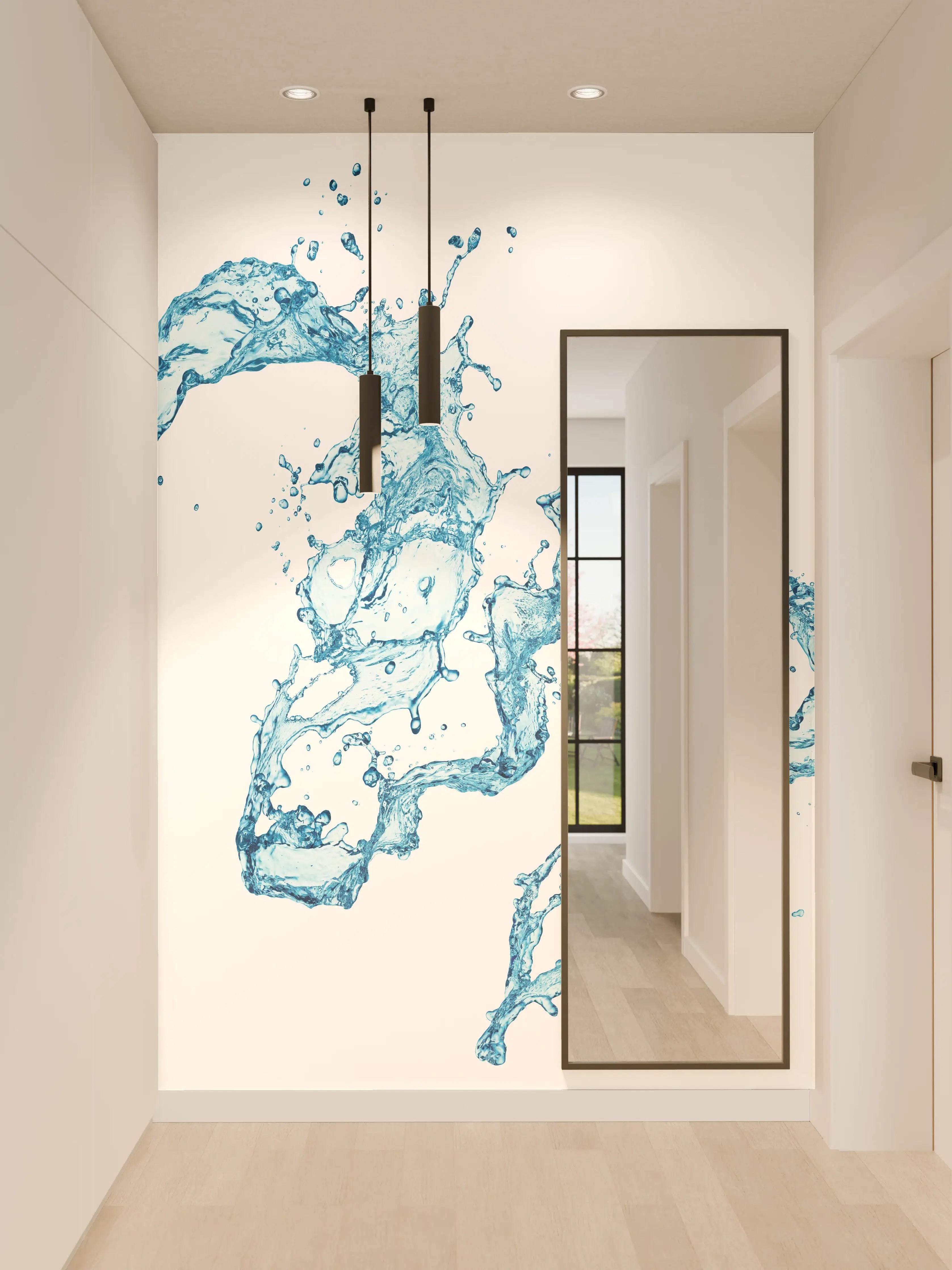Wandverkleidung Flur - Frisches Wassersplash im Fokus