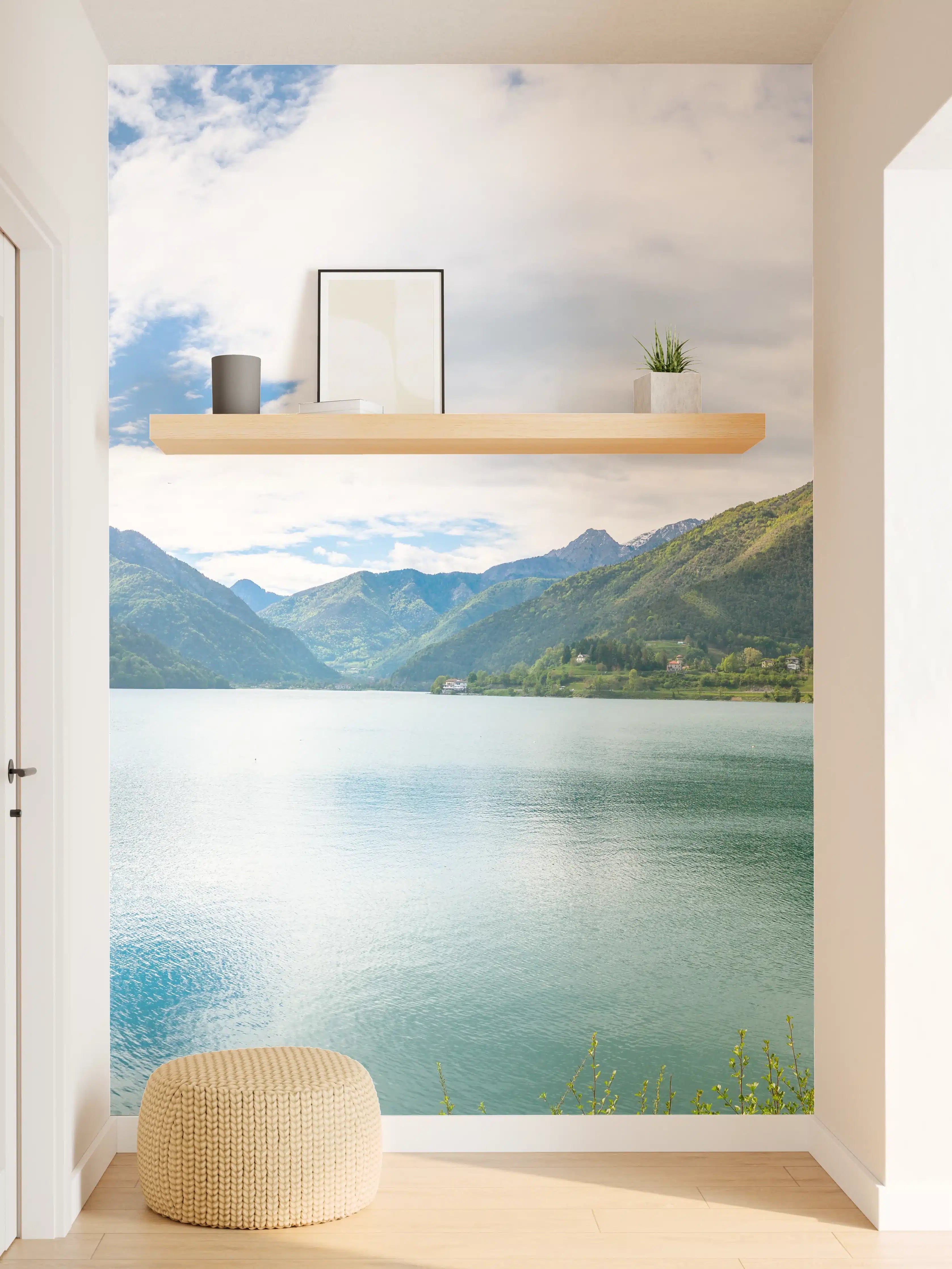 Wandverkleidung Flur - Gardasee Türkis-Grünes Panorama