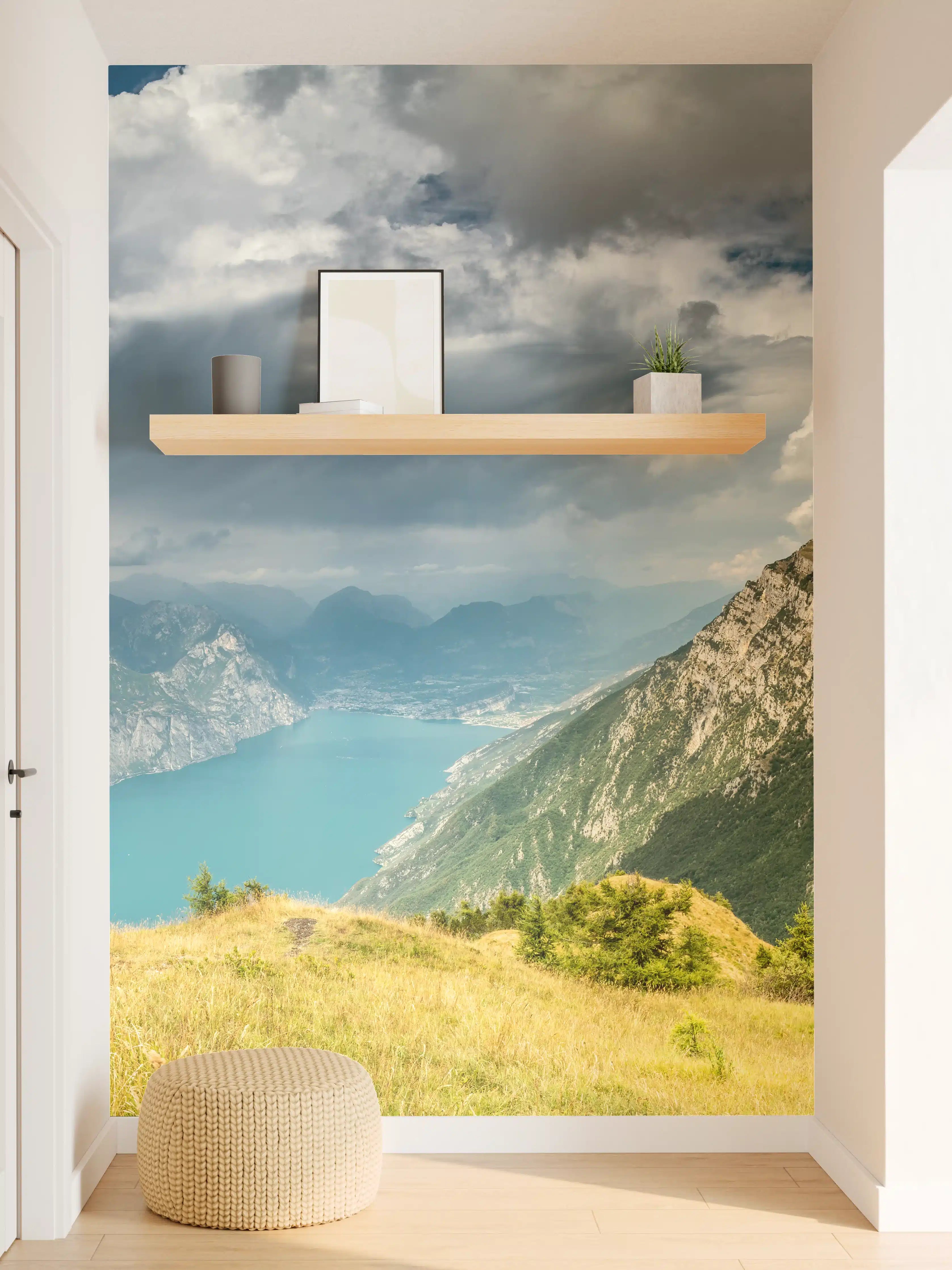 Wandverkleidung Flur - Gardasee – Harmonie in Blau-Grün