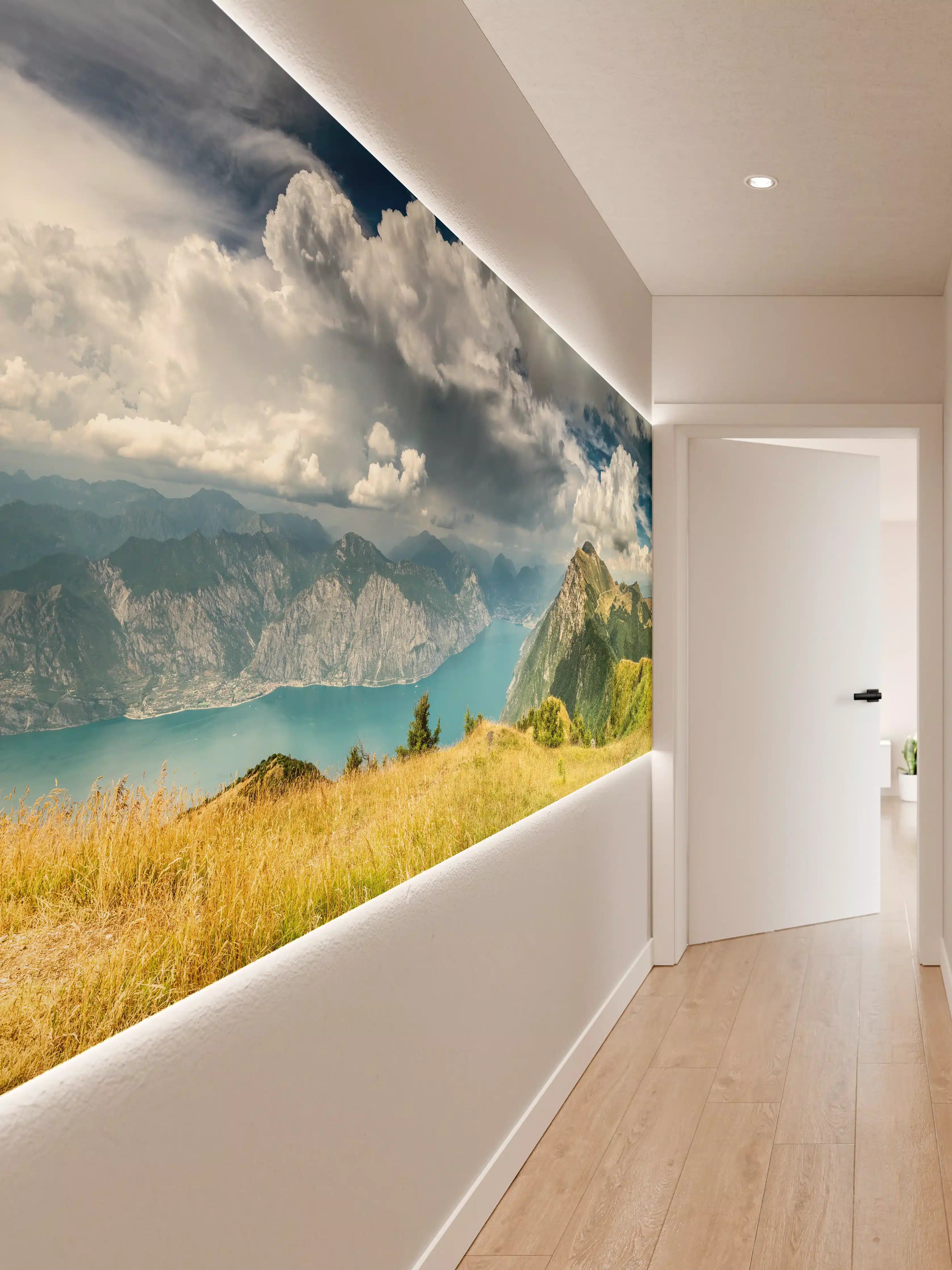 Wandverkleidung Flur - Gardasee – Harmonie in Blau-Grün