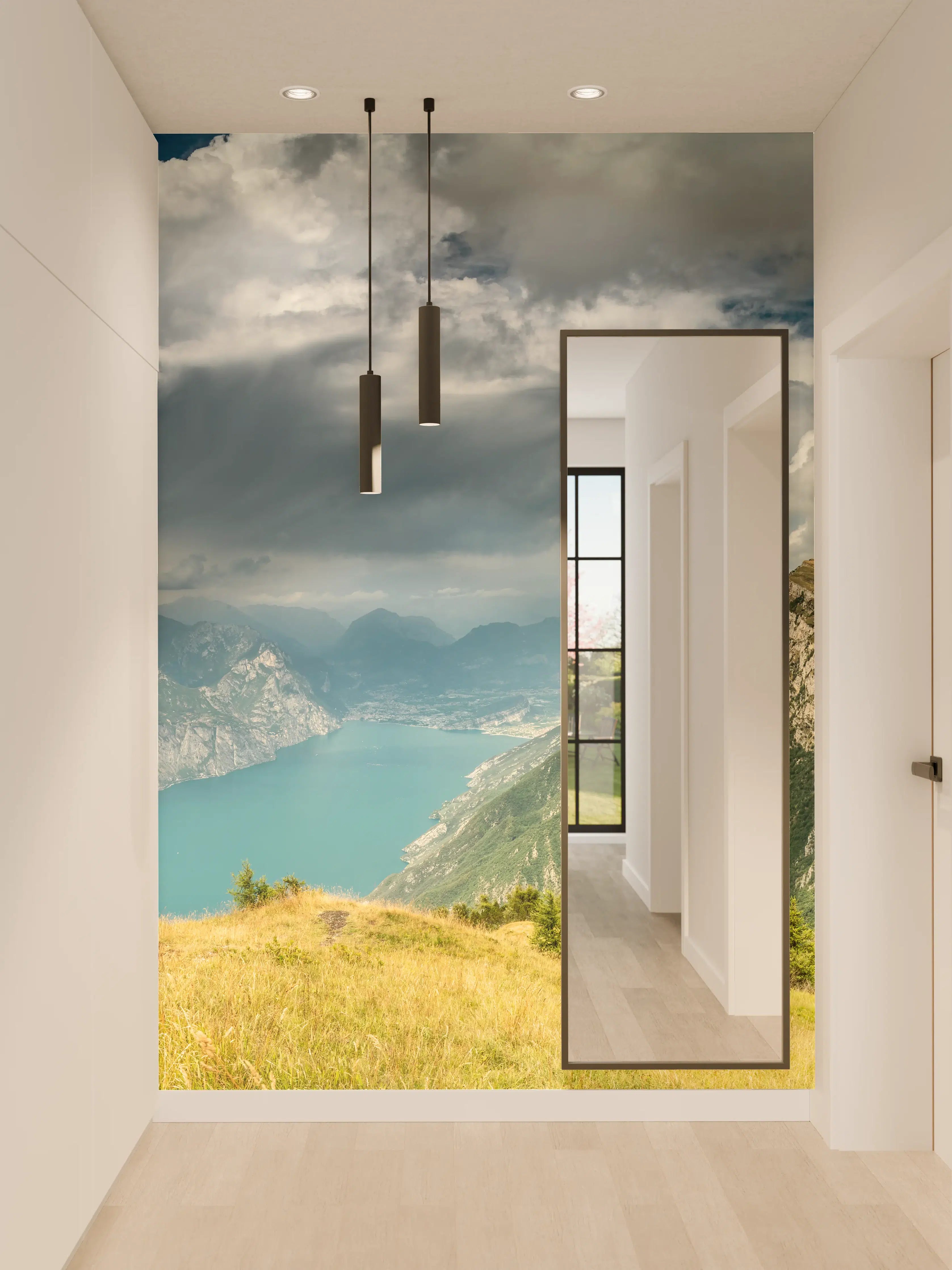 Wandverkleidung Flur - Gardasee – Harmonie in Blau-Grün