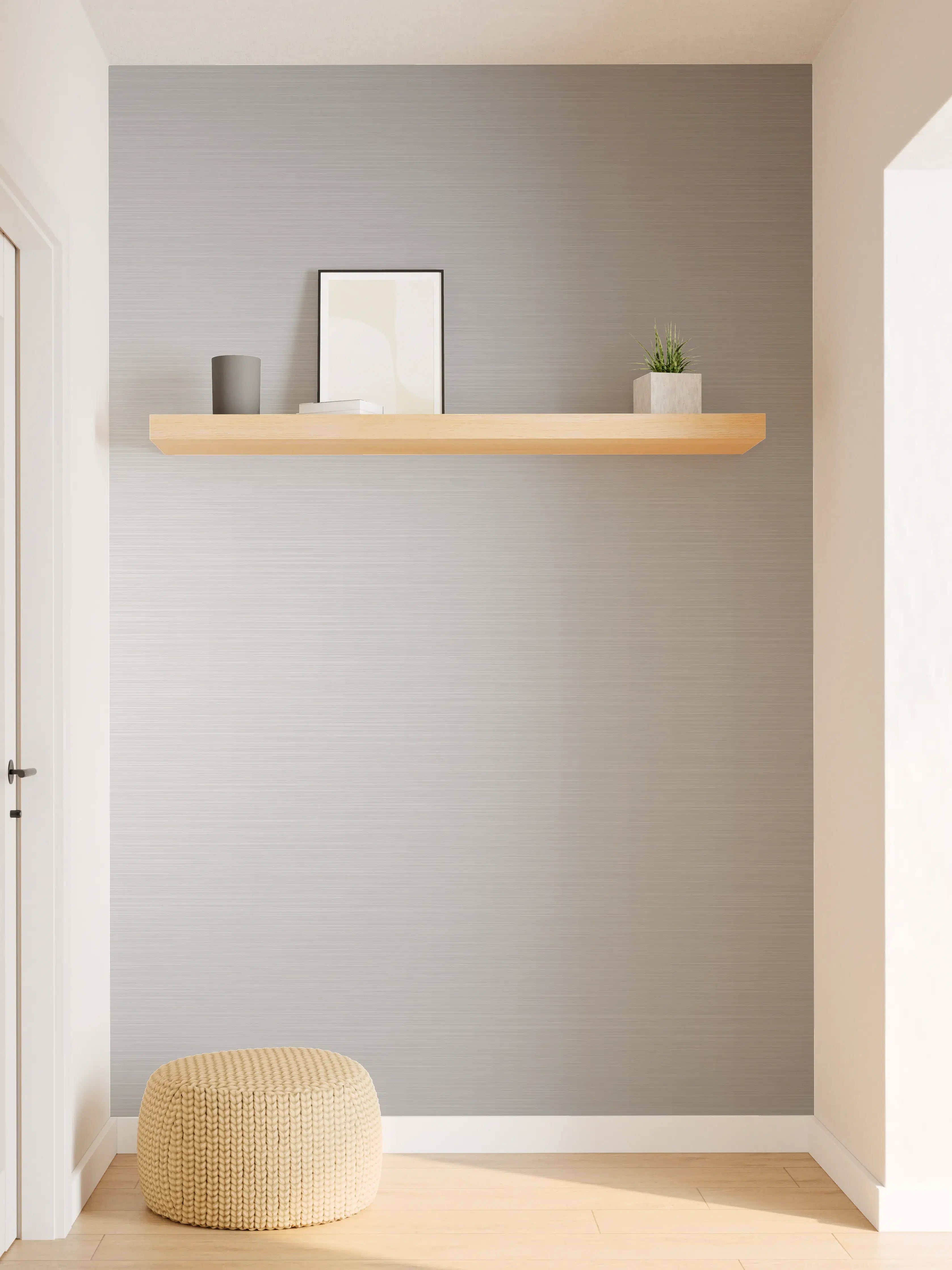 Wandverkleidung Flur - Gebürsteter Metall-Hintergrund Grau