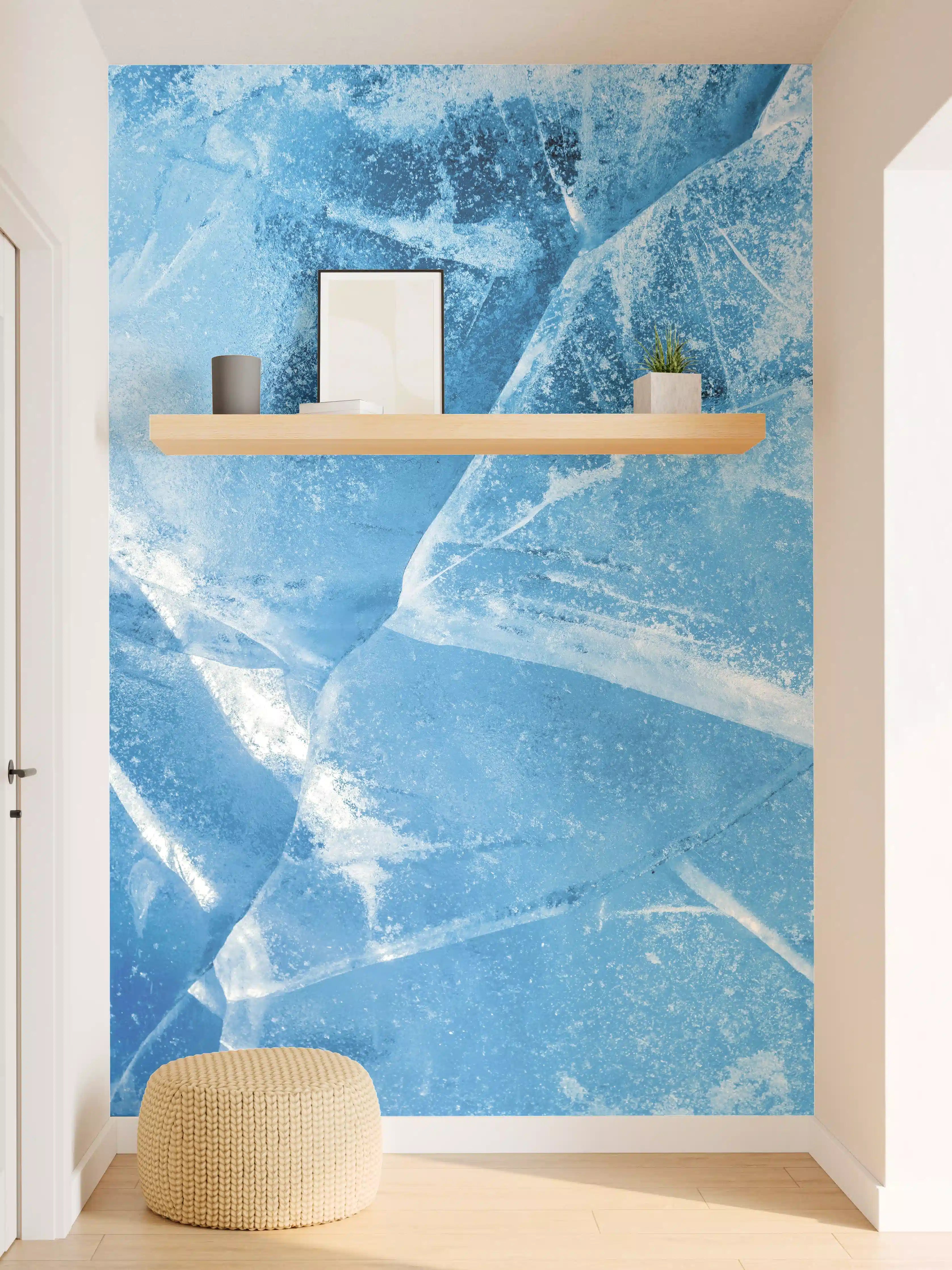Wandverkleidung Flur - Gefrorene Eisflächen: Kühles, klares Blau