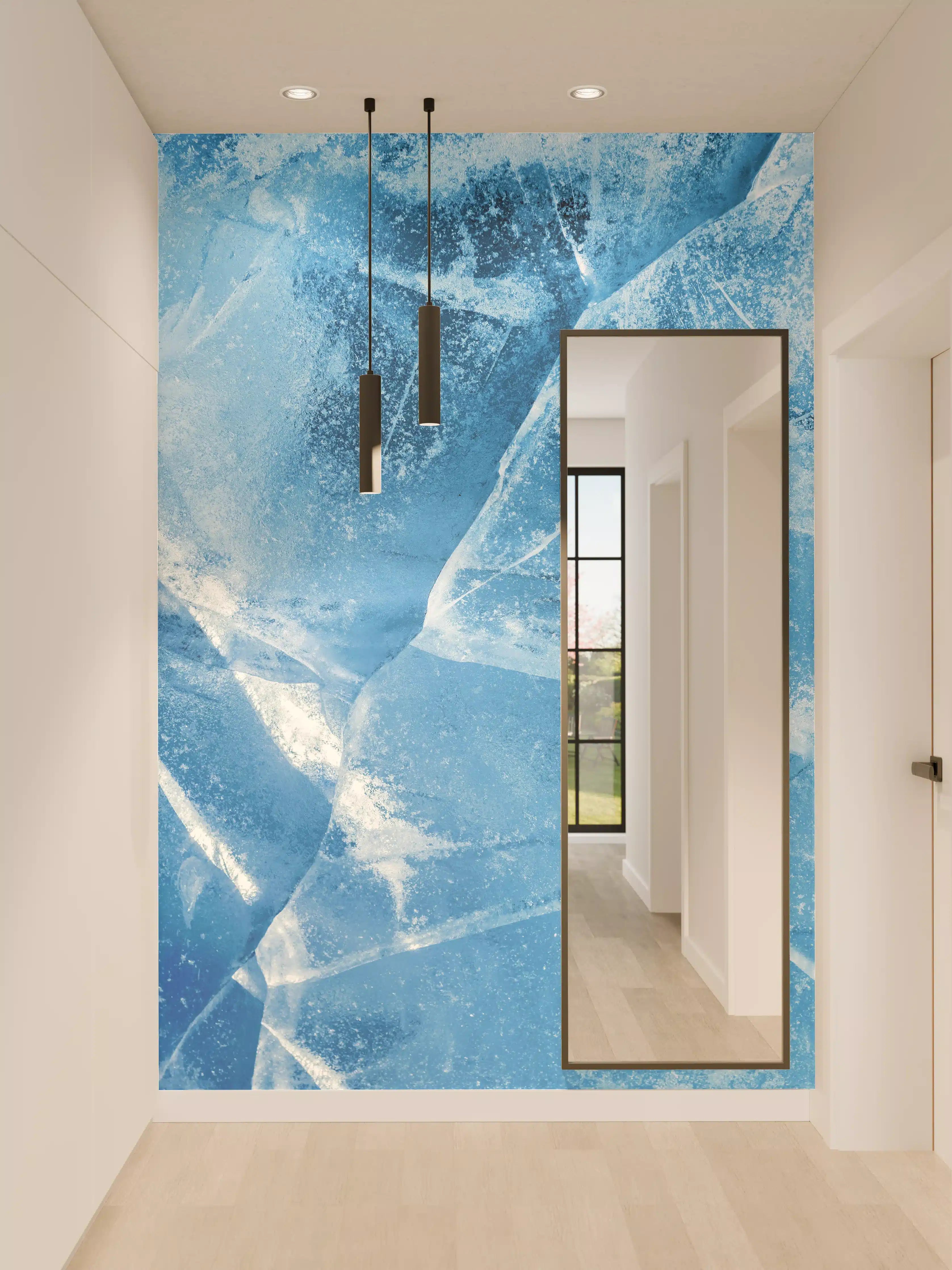 Wandverkleidung Flur - Gefrorene Eisflächen: Kühles, klares Blau