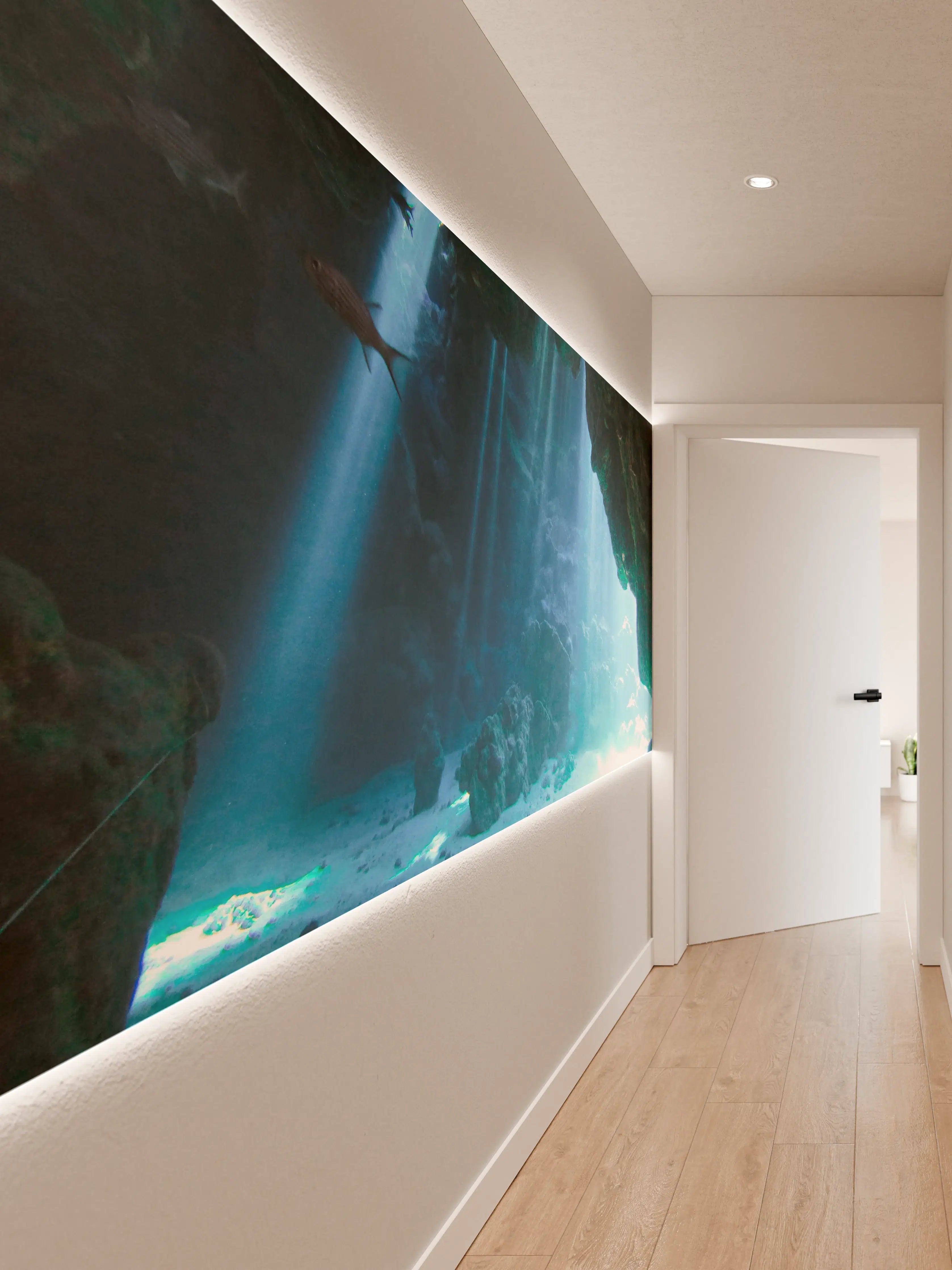 Wandverkleidung Flur - Geheimnisvolle Unterwasserlichtung