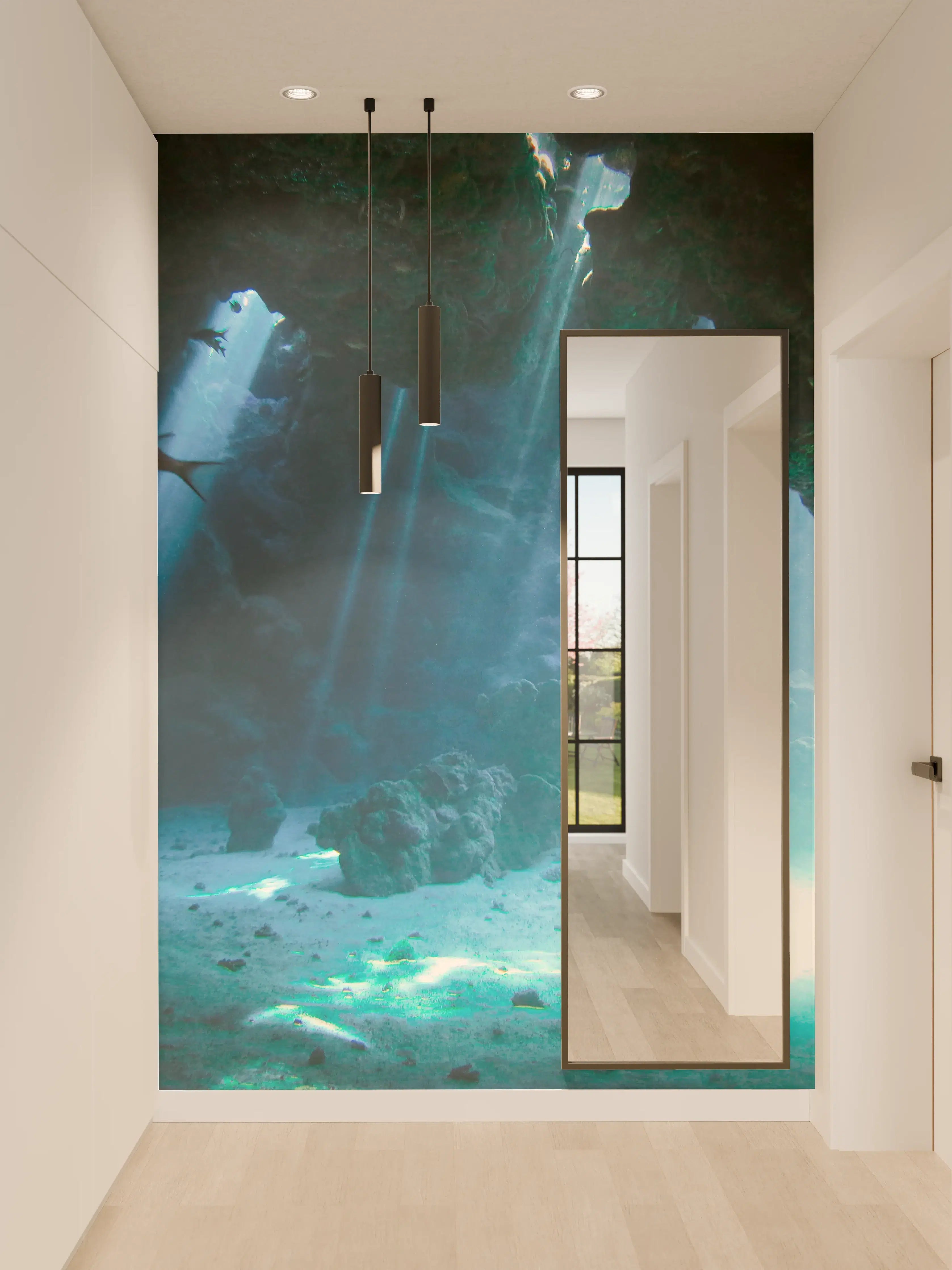 Wandverkleidung Flur - Geheimnisvolle Unterwasserlichtung