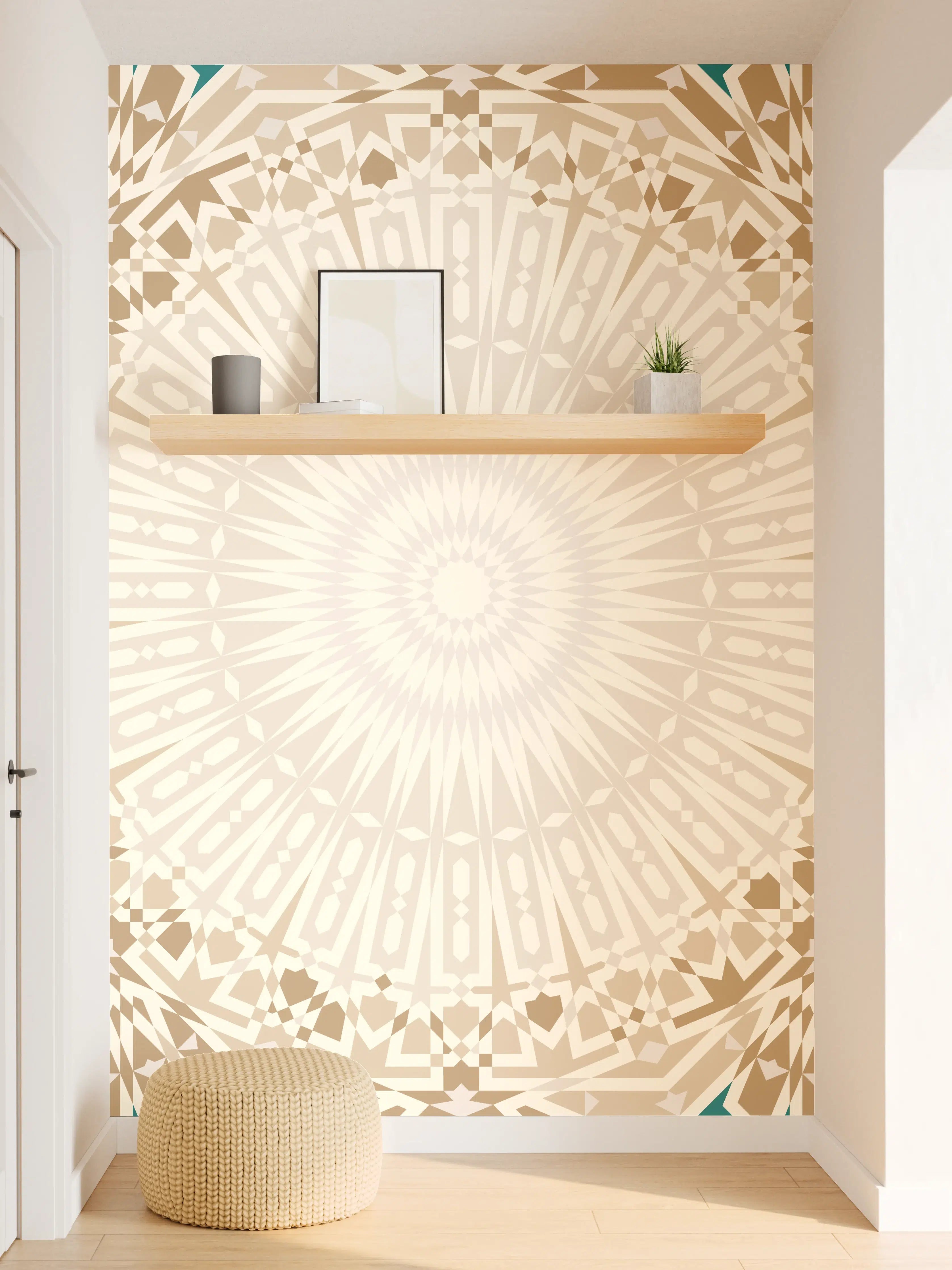 Wandverkleidung Flur - Geometrische Mandala-Muster