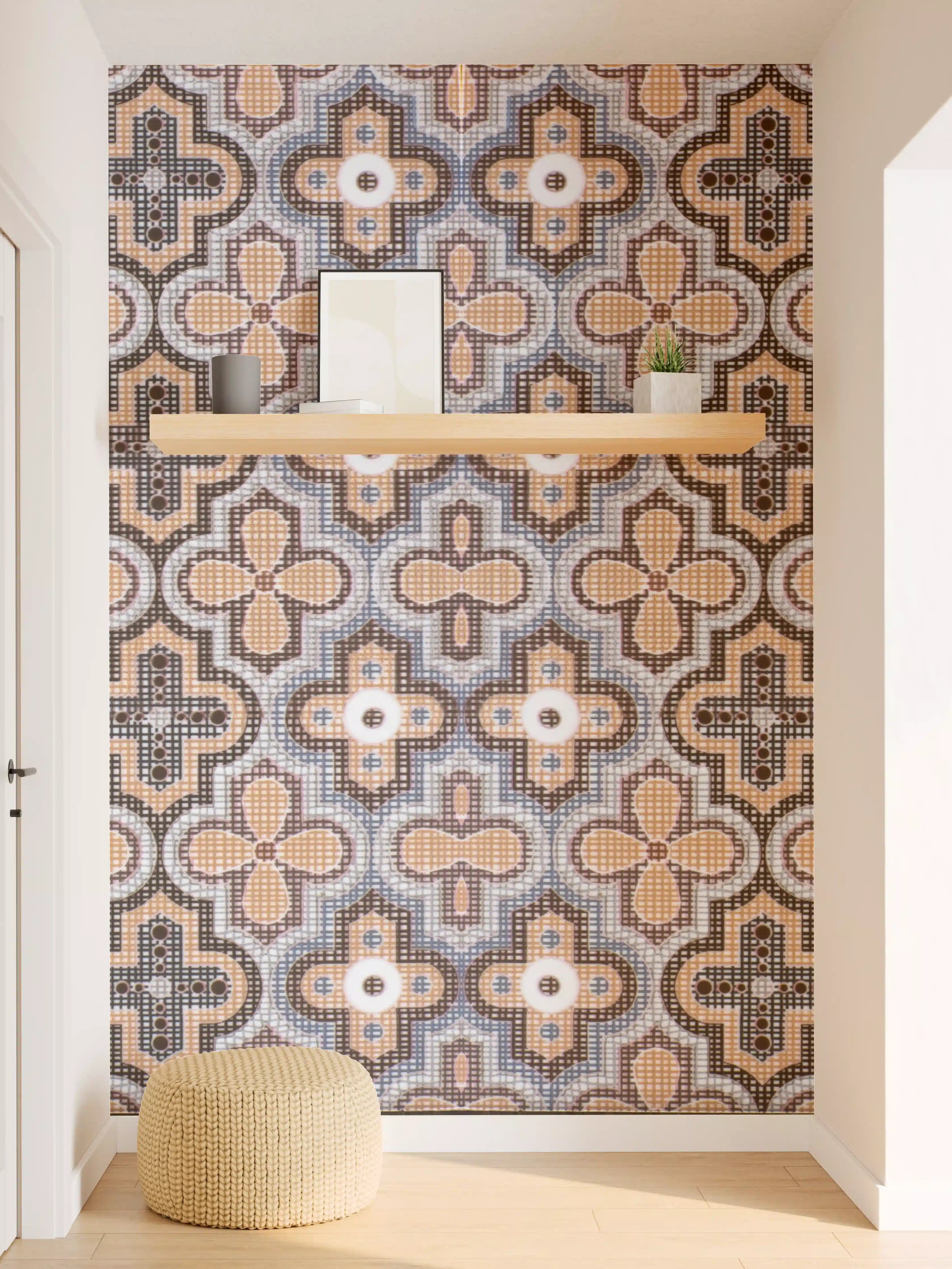 Wandverkleidung Flur - Geometrisches Retro-Muster
