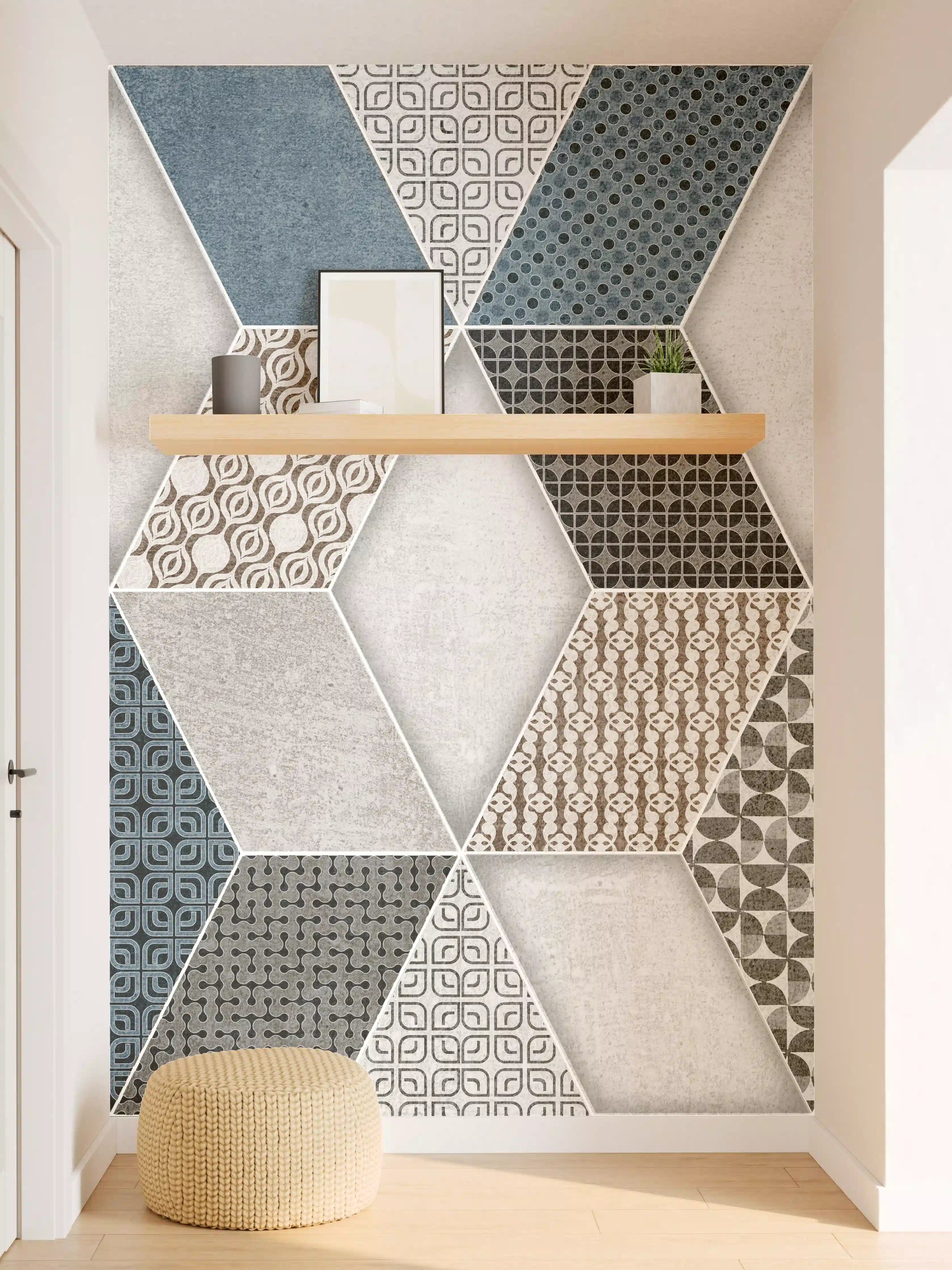 Wandverkleidung Flur - Geometrischse Retro-Fliesen Muster