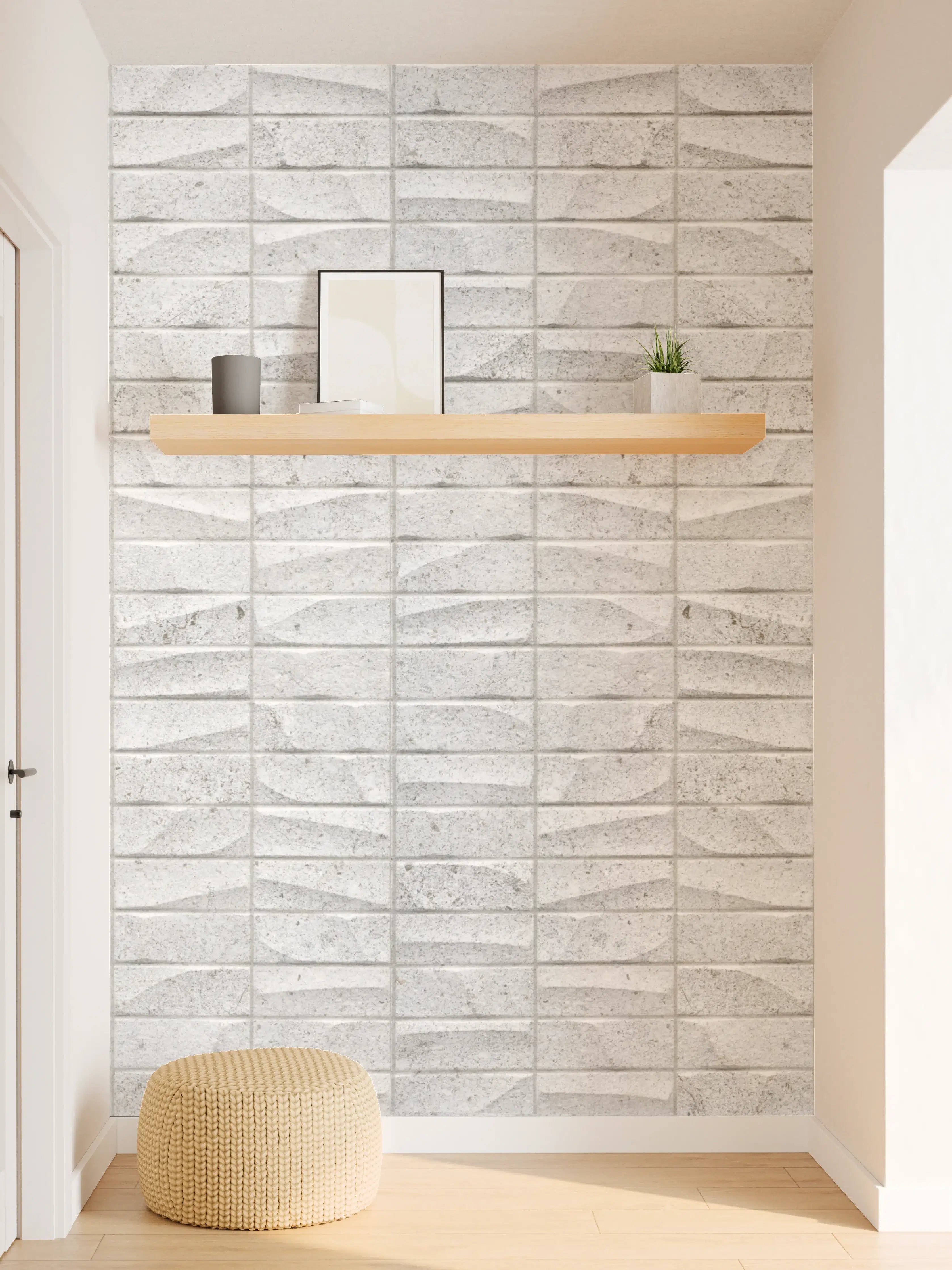 Wandverkleidung Flur - Gewelltes Stein Betonwand