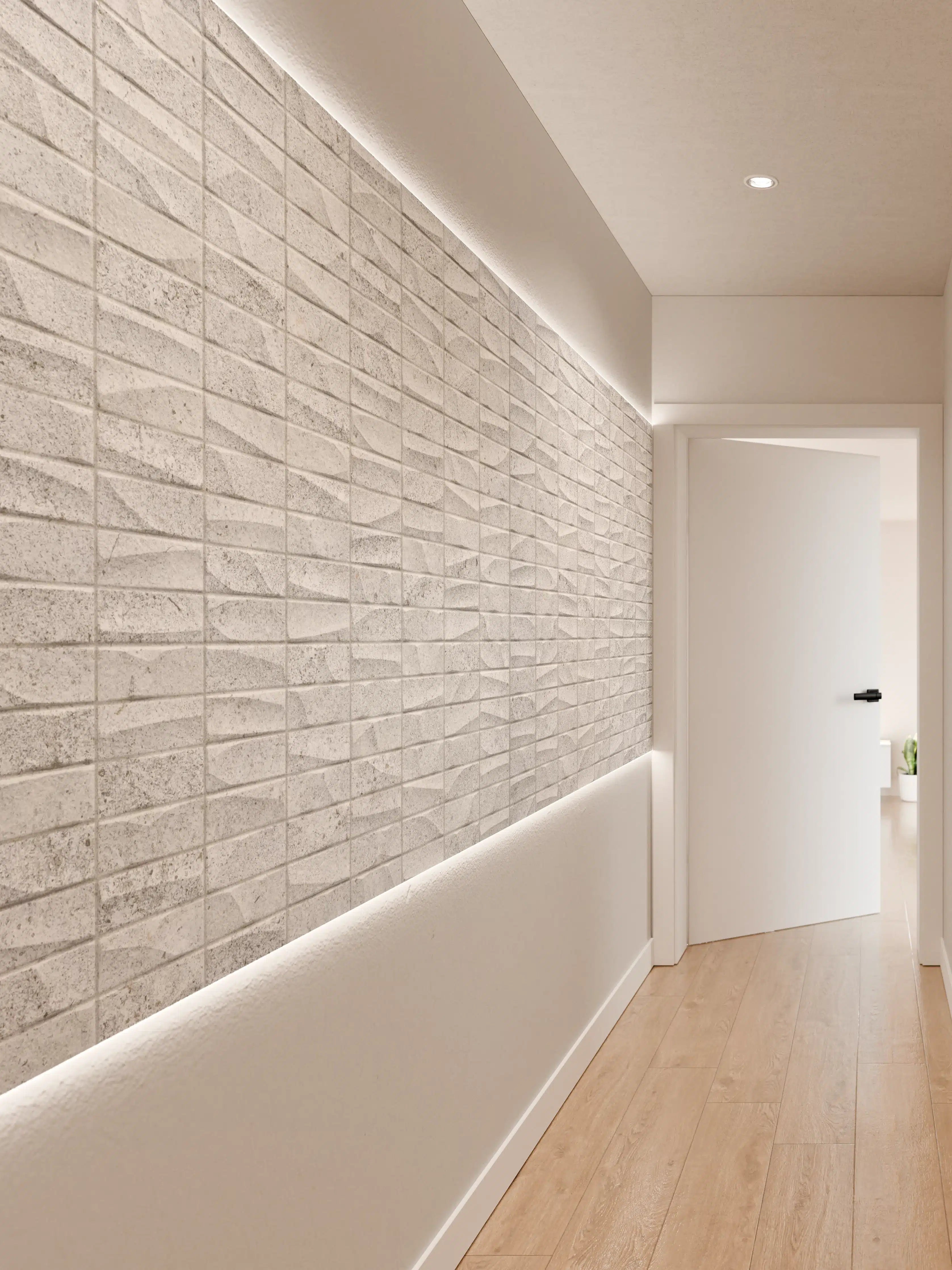 Wandverkleidung Flur - Gewelltes Stein Betonwand