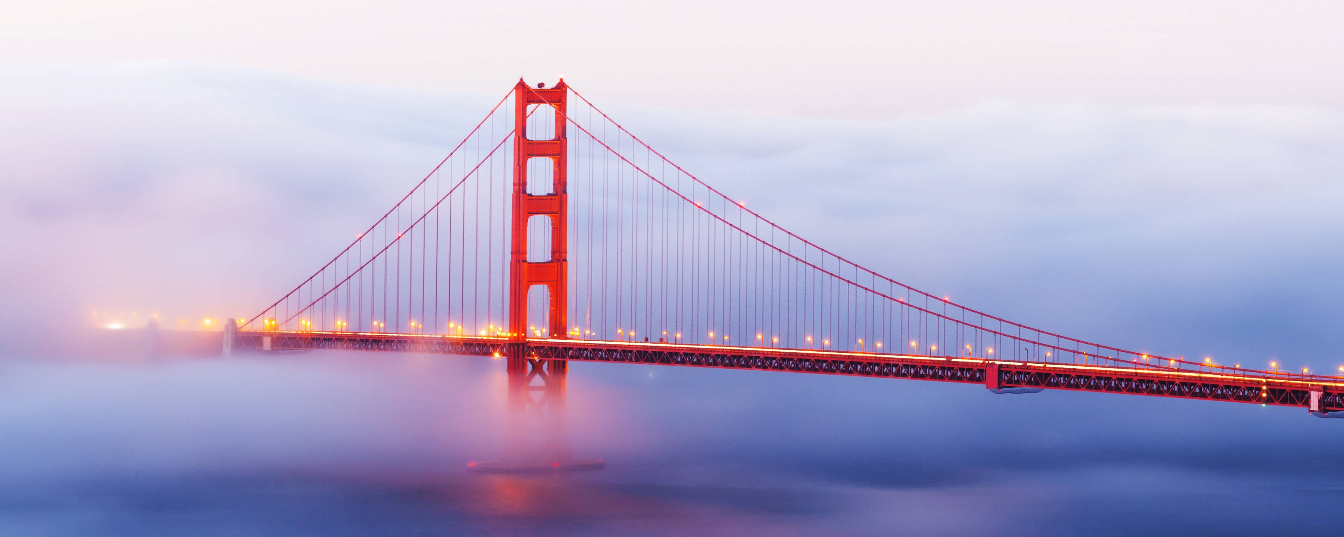 Wandverkleidung Flur-Golden Gate Bridge im Morgengrauen