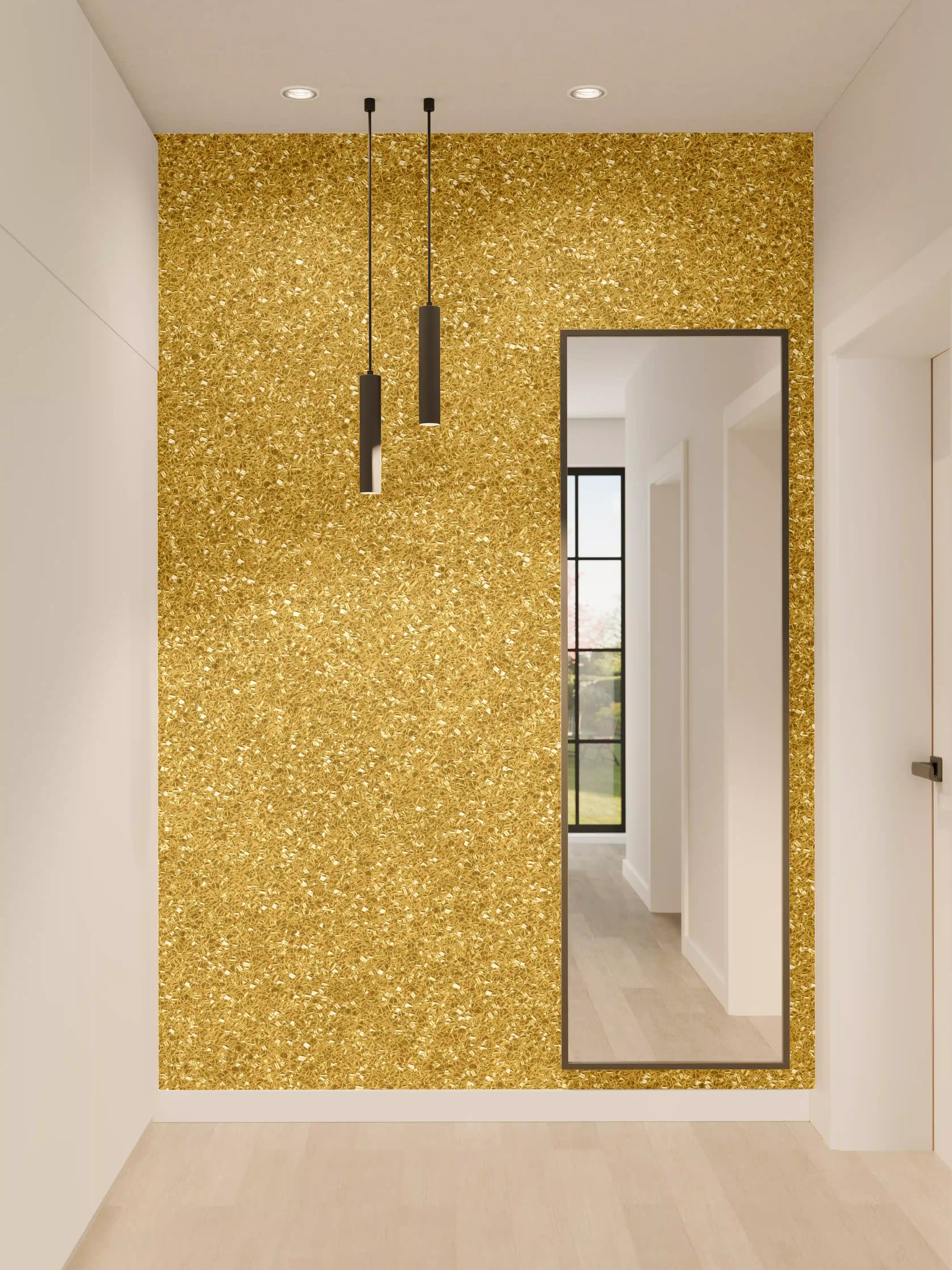 Wandverkleidung Flur - Goldene Glitzer-Optik für dein Zuhause