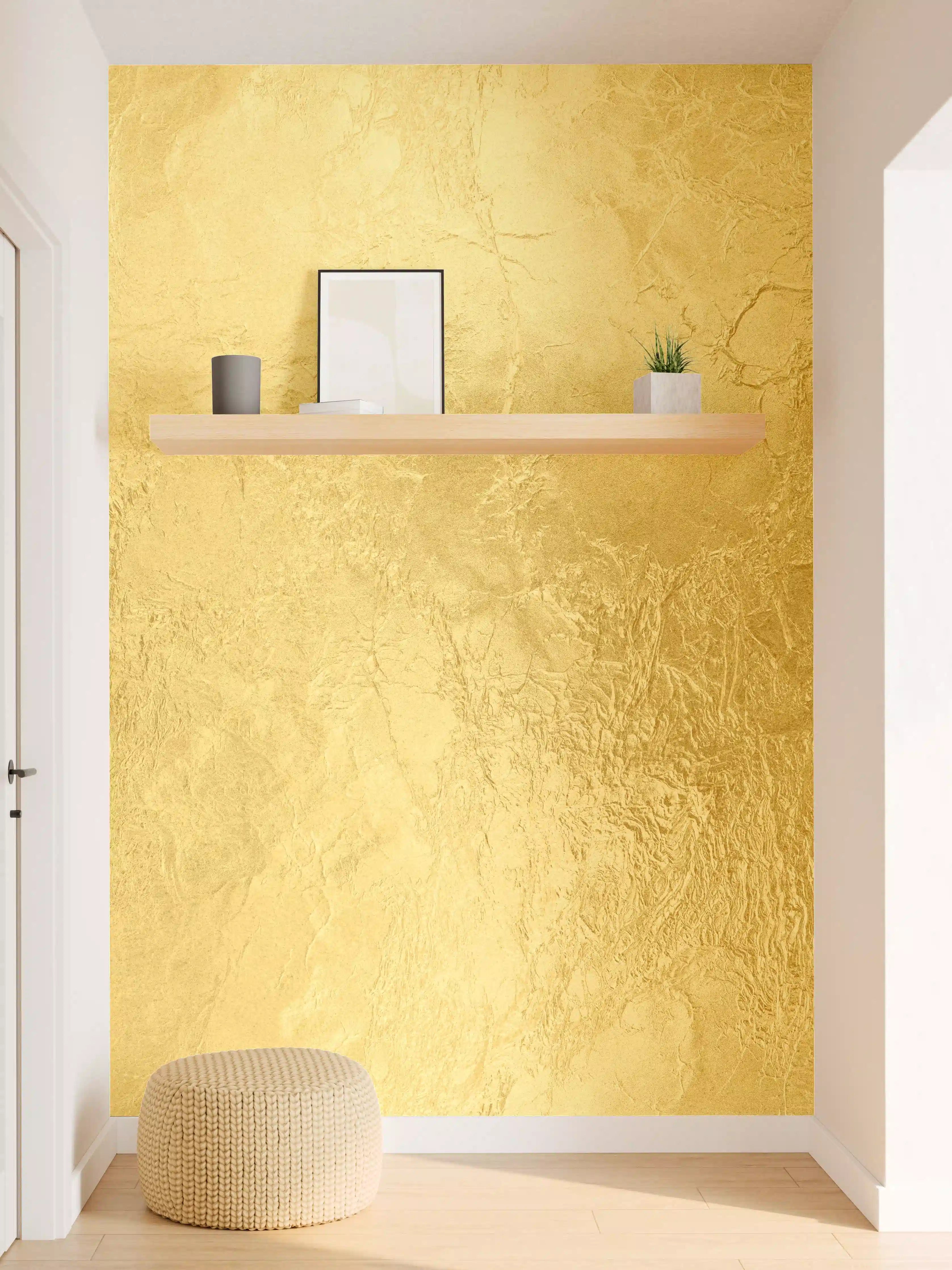 Wandverkleidung Flur - Goldene Oberflächen mit Textur