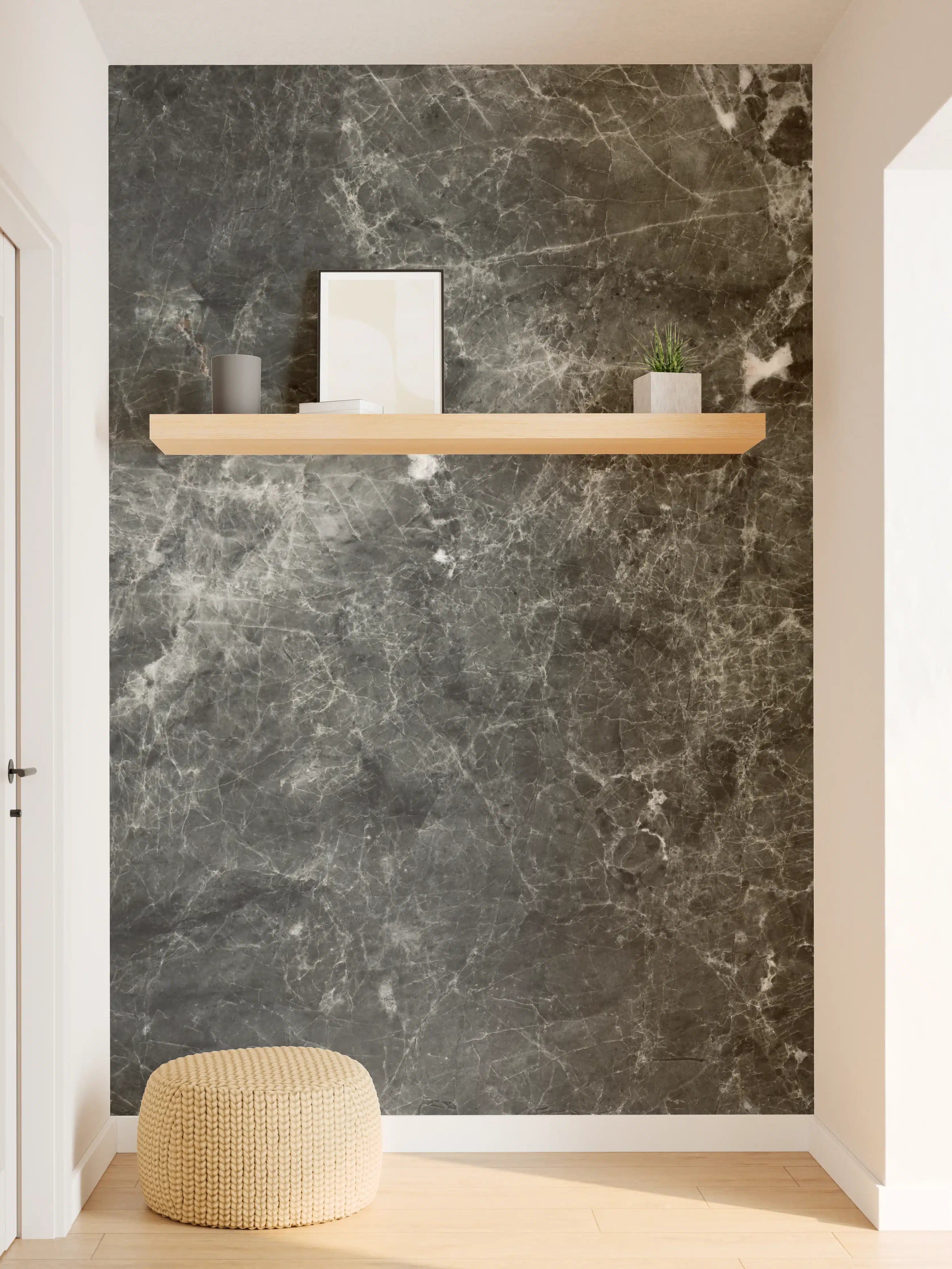 Wandverkleidung Flur - Gräuliche Marmor Oberfläche
