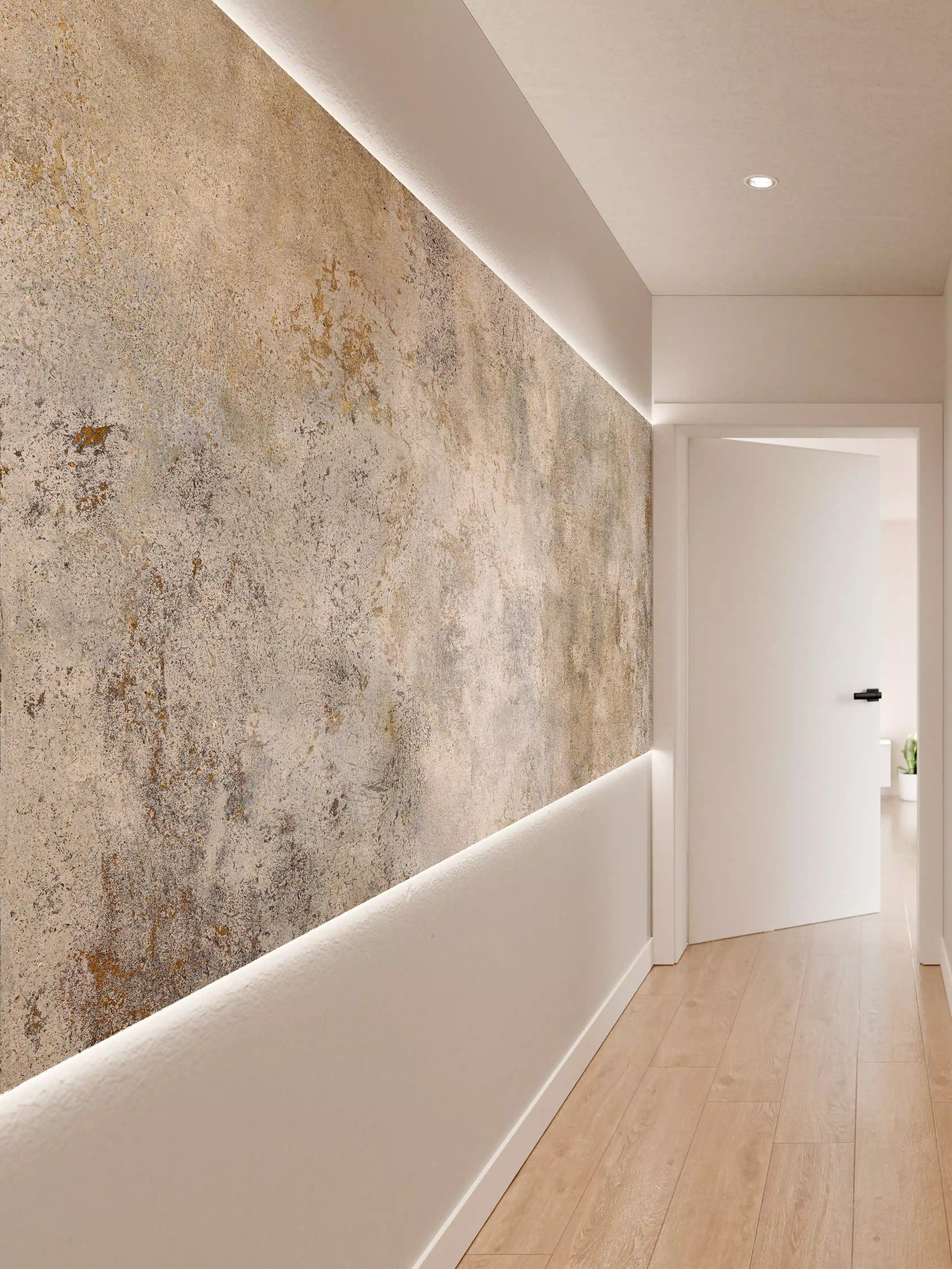 Wandverkleidung Flur - Gräuliche Zement Textur