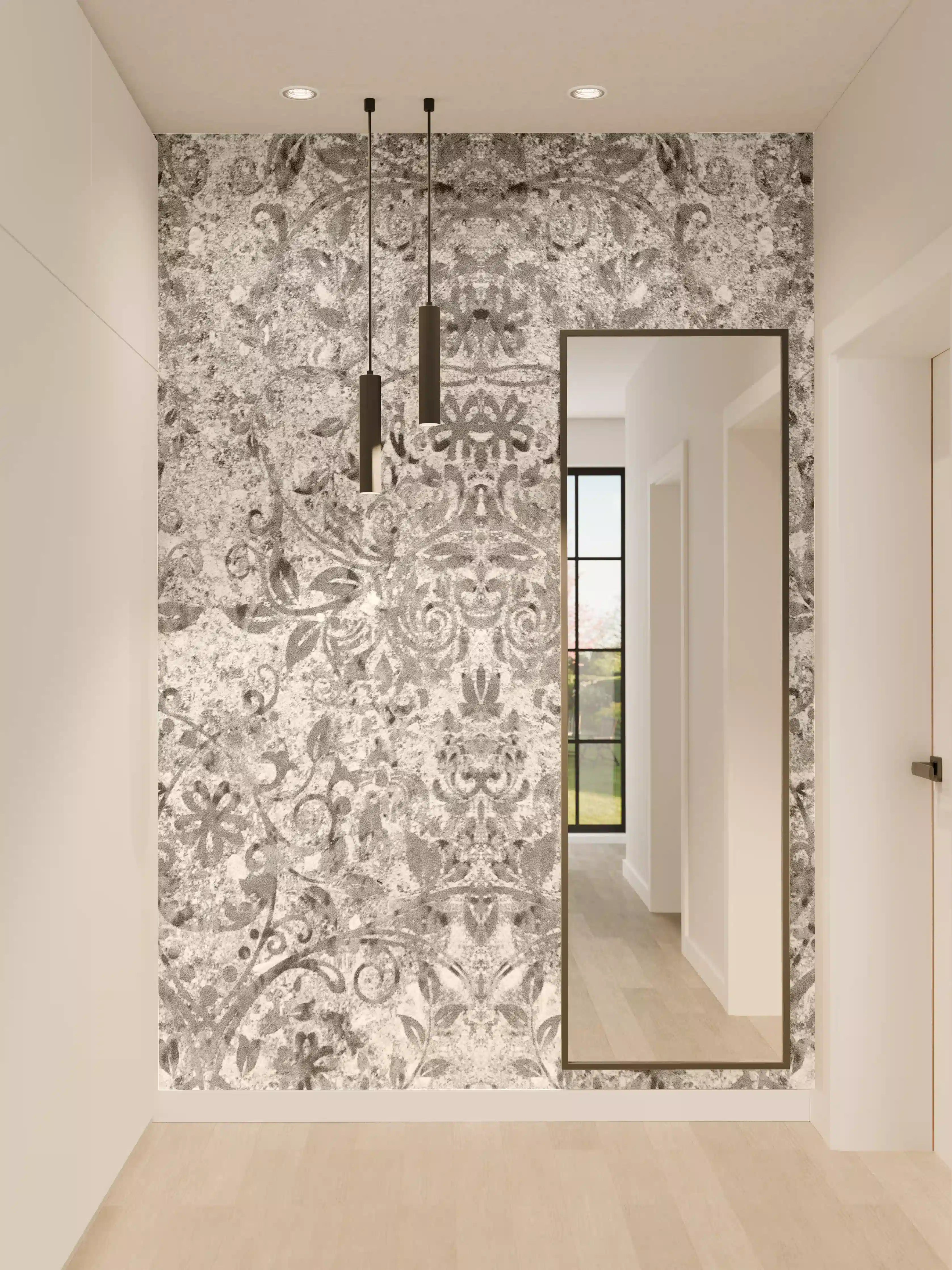 Wandverkleidung Flur - Gräuliche gealterte Tapet-Wand