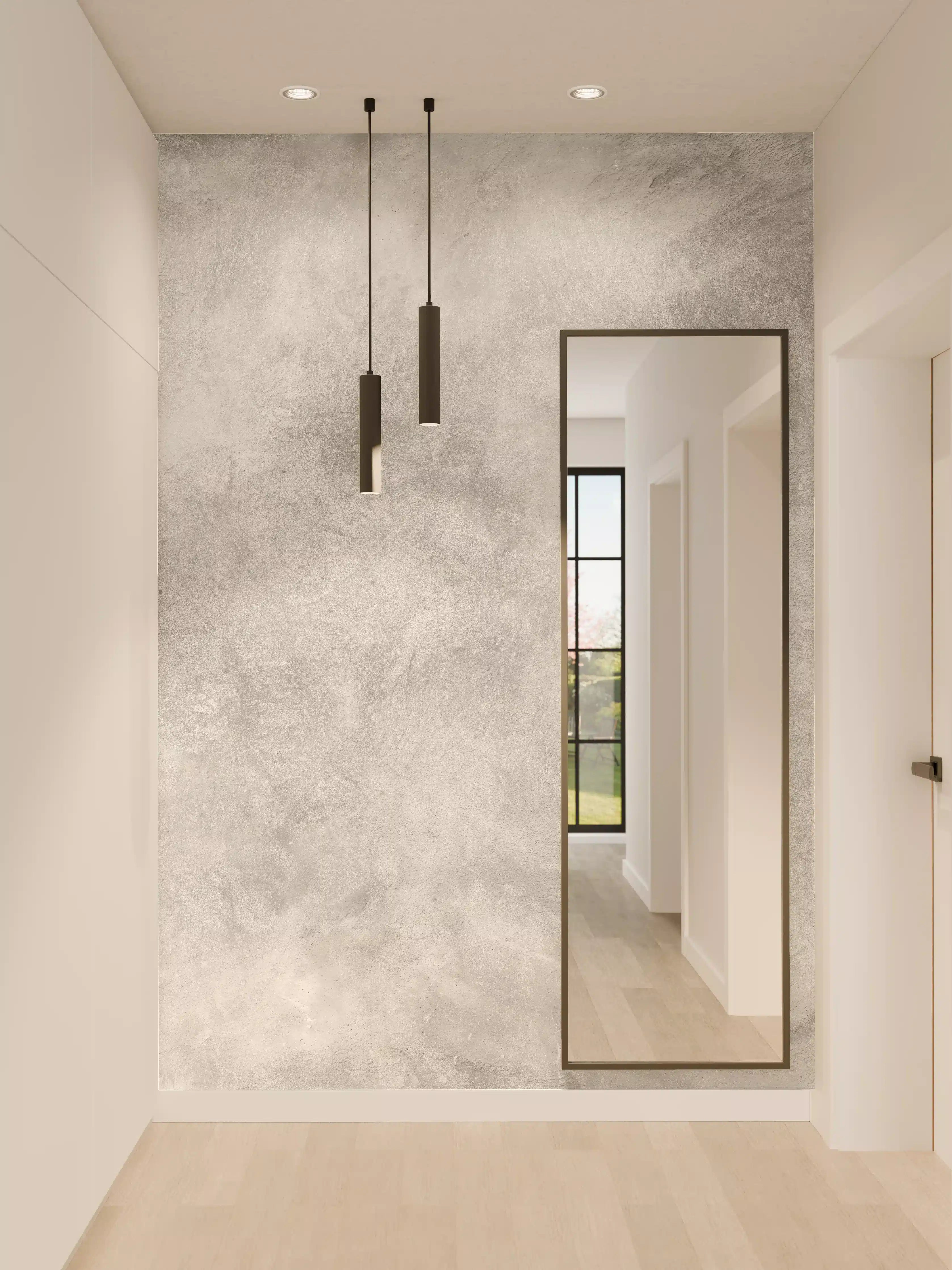 Wandverkleidung Flur - Gräuliches Marmor Design
