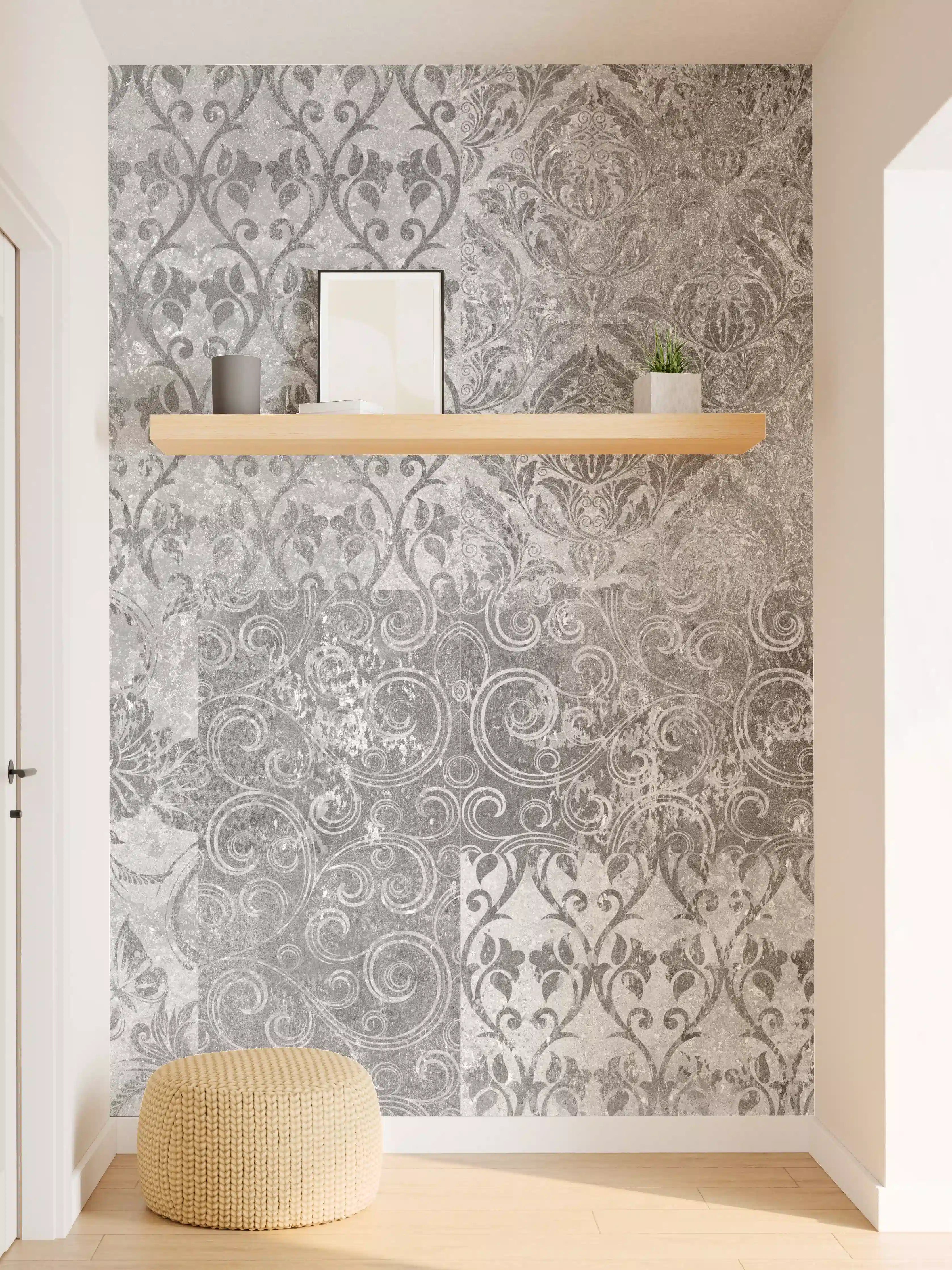 Wandverkleidung Flur - Gräuliches Mosaik Muster