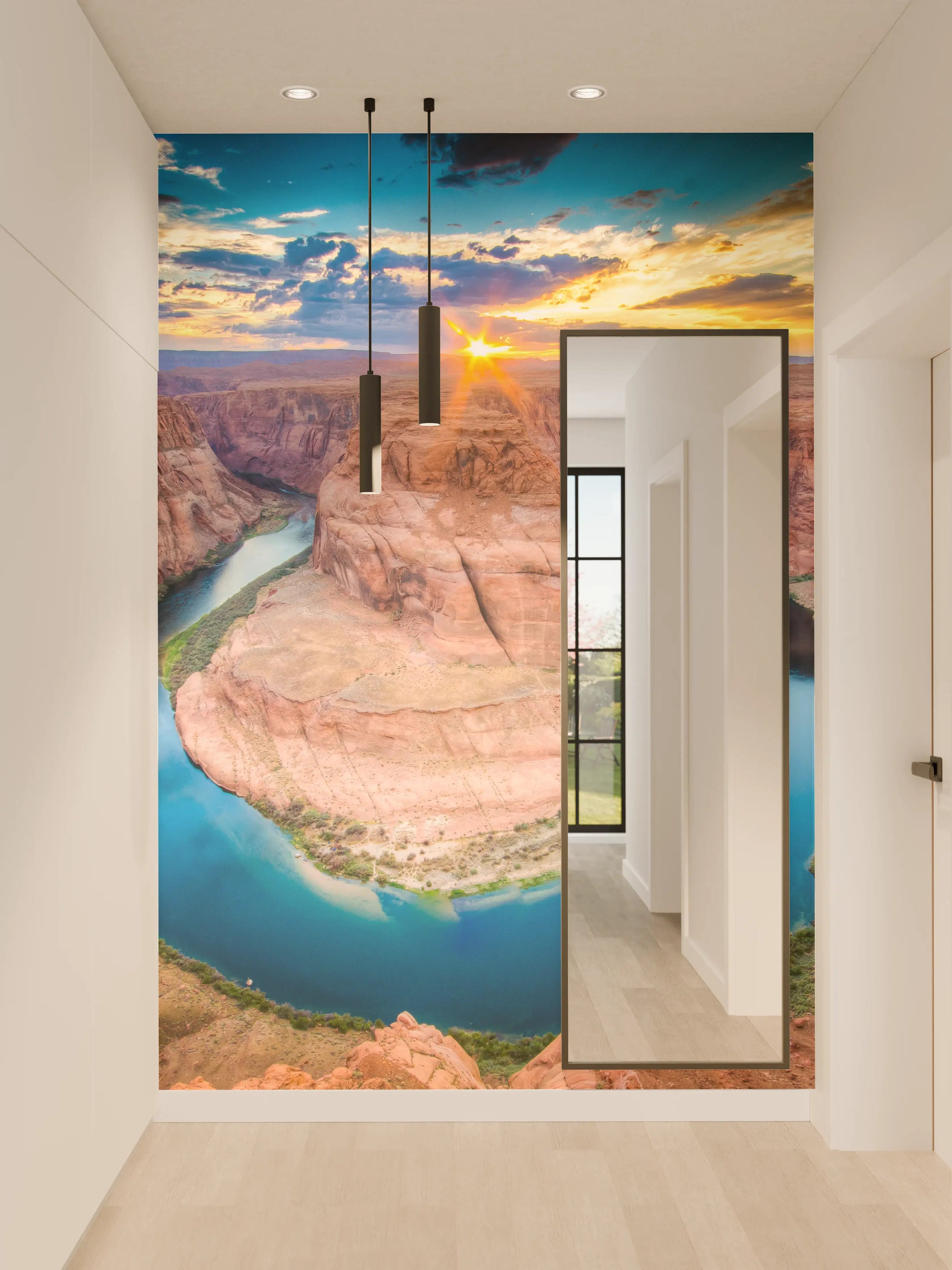 Wandverkleidung Flur - Grandiose Aussicht auf den Horseshoe Bend bei Sonnenuntergang
