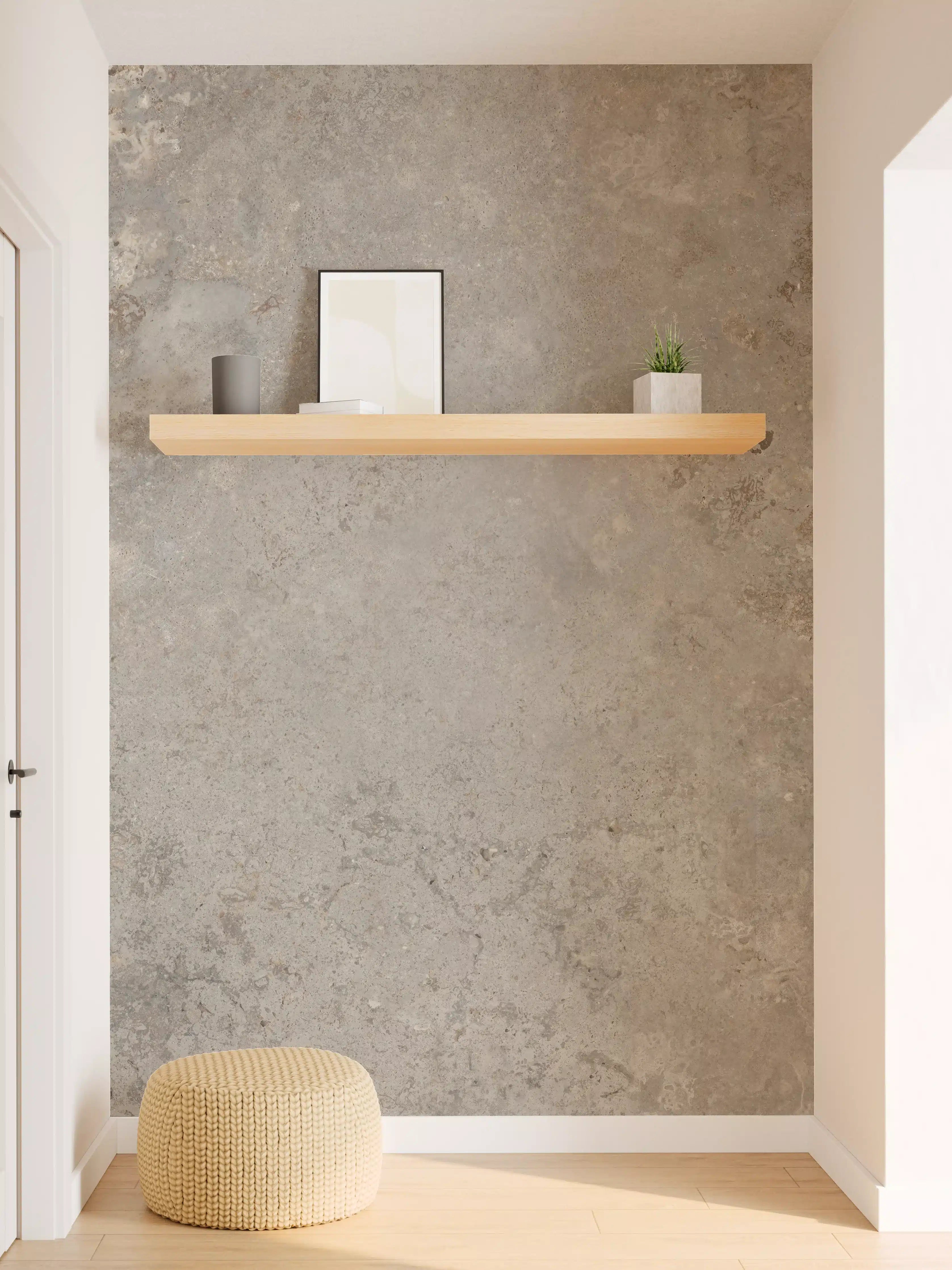 Wandverkleidung Flur - Grau-Braune Steinwand-Textur