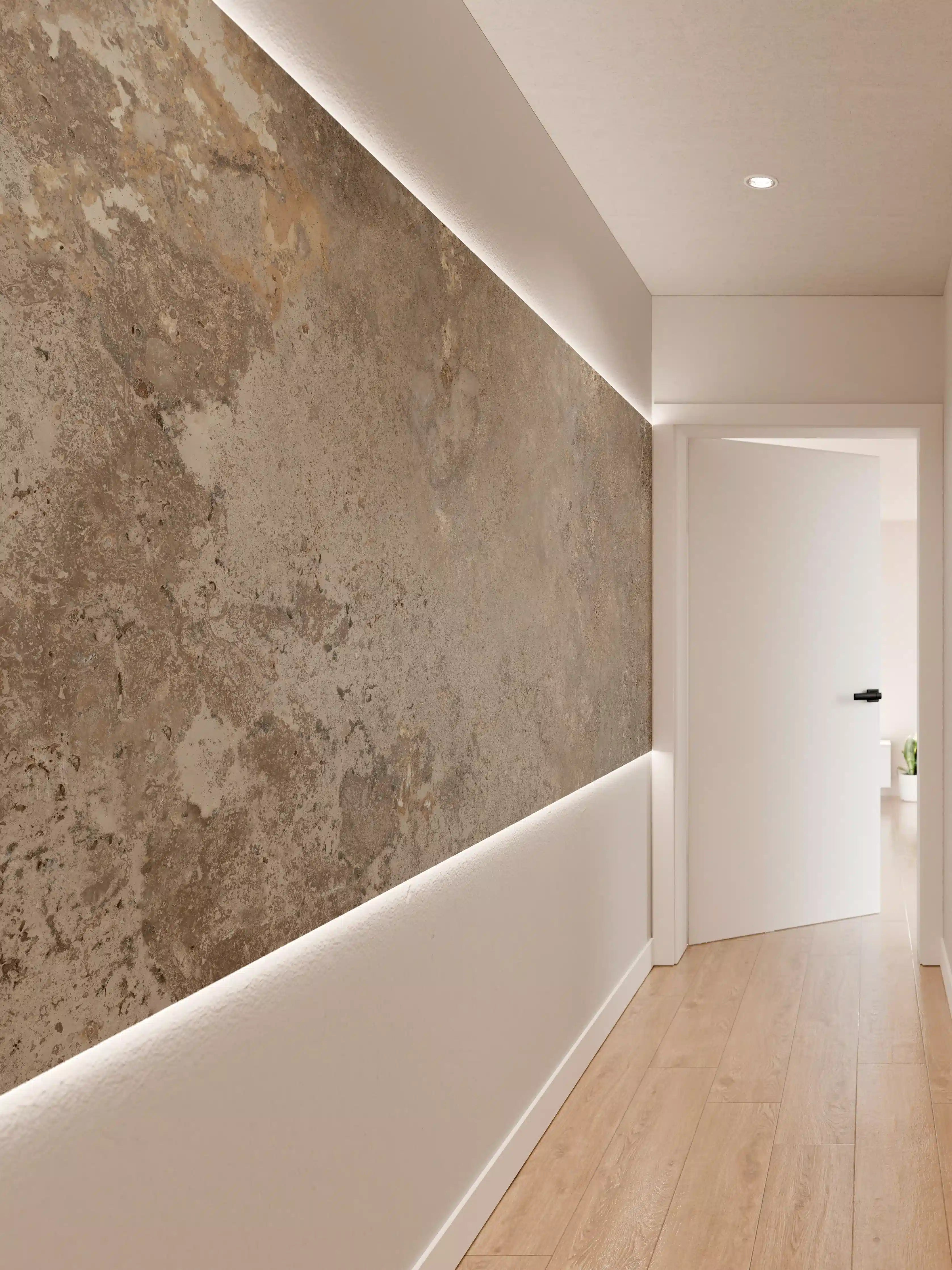 Wandverkleidung Flur - Grau-Braune Steinwand-Textur