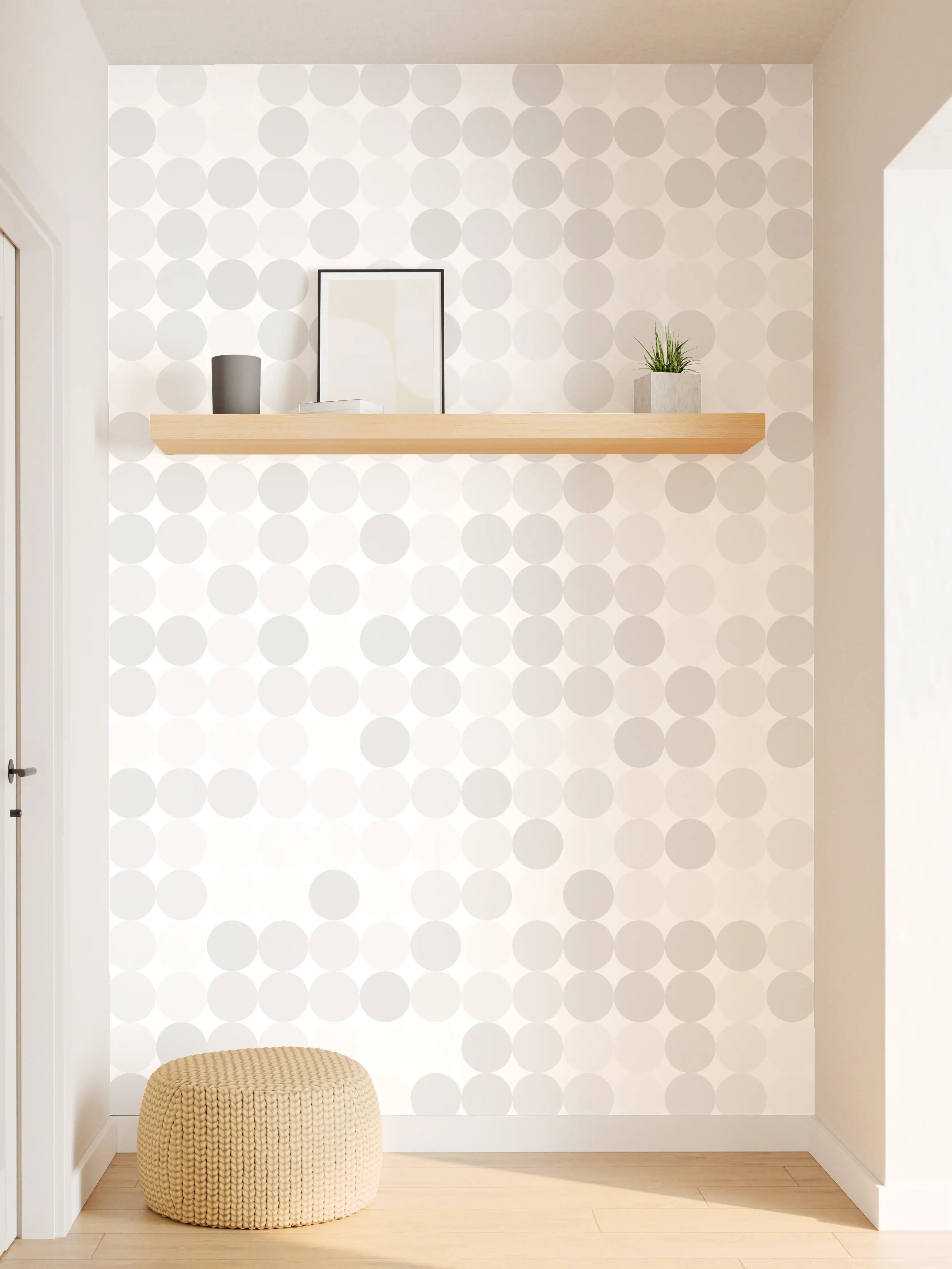 Wandverkleidung Flur - Grau-Weiß Stoffmuster Design