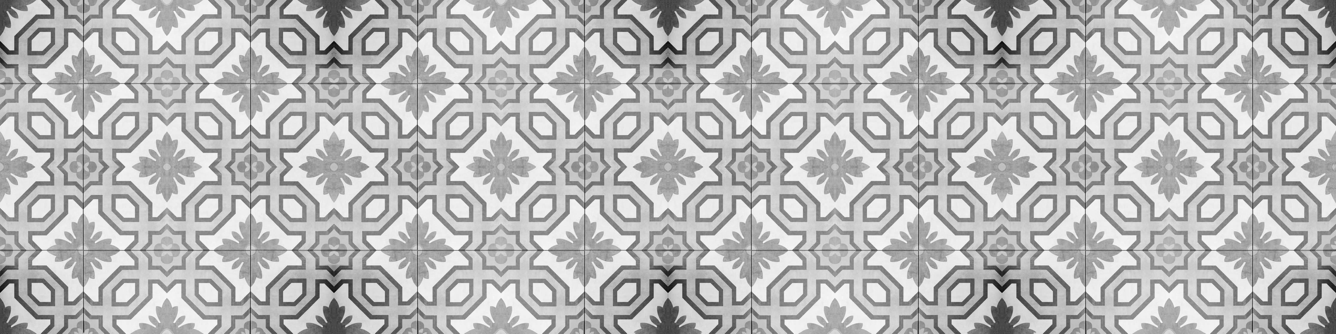 Wandverkleidung Flur-Grau-Weiße Vintage Retro Fliesen