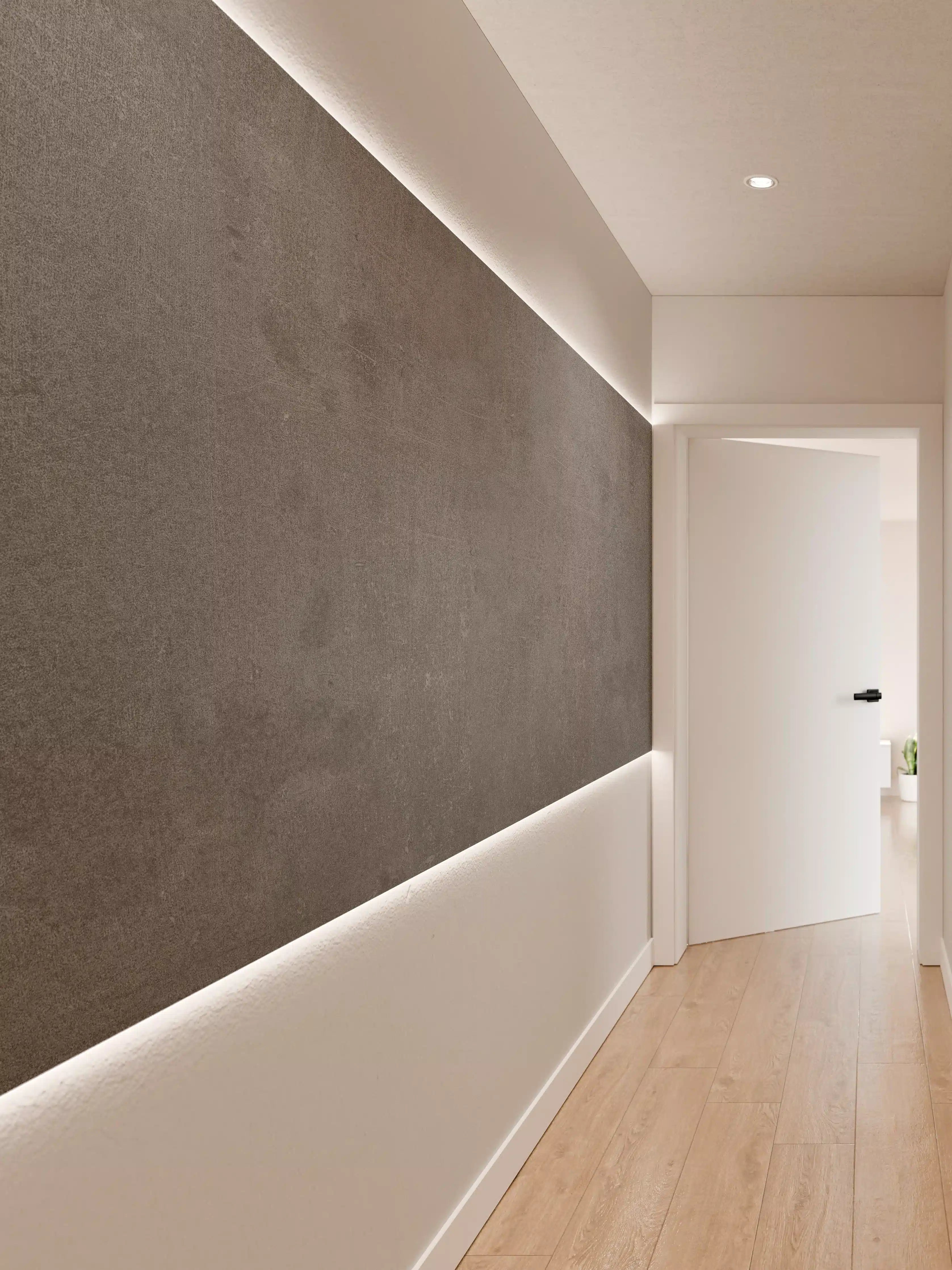 Wandverkleidung Flur - Graue Anthrazite Beton Textur