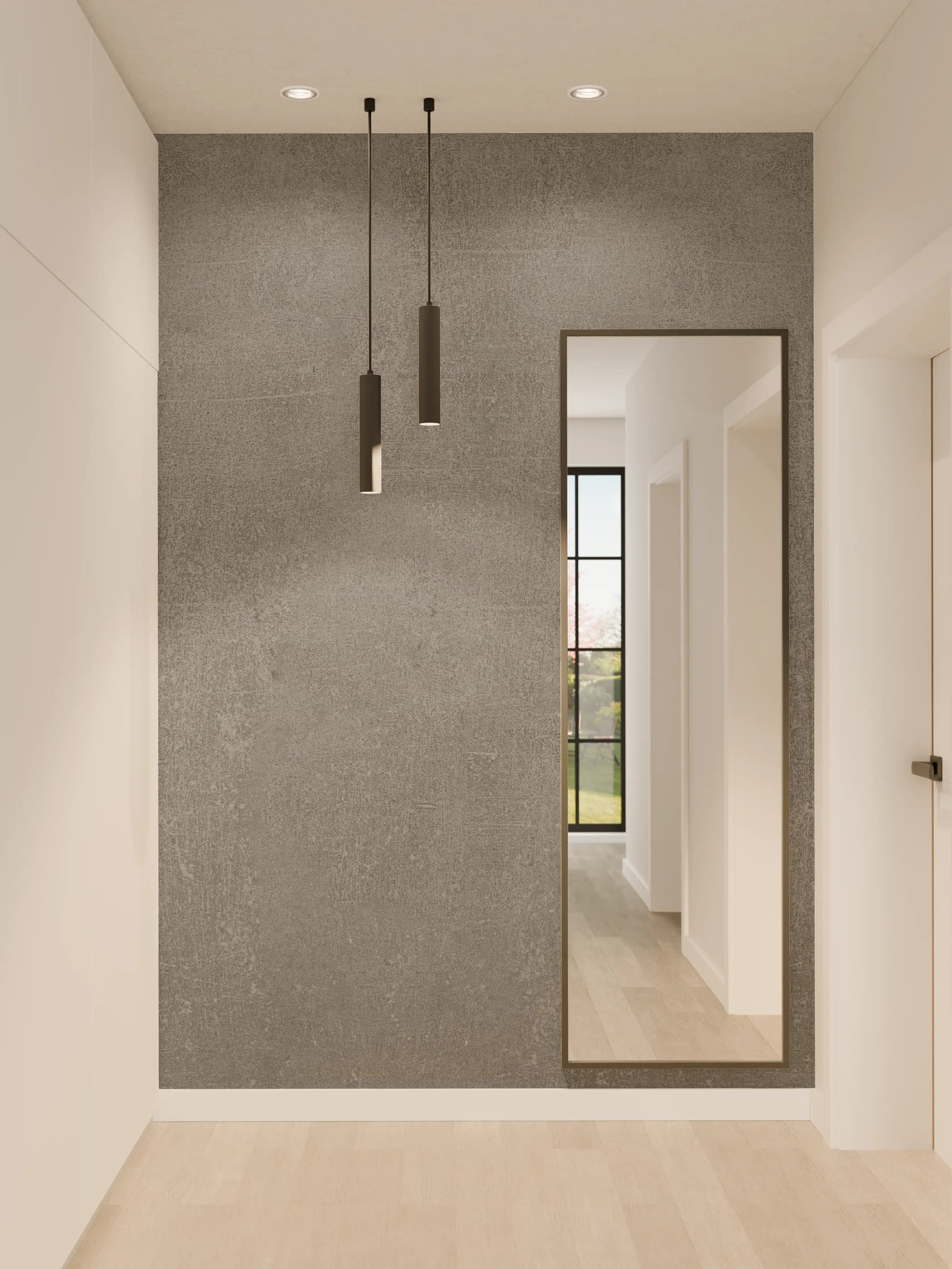 Wandverkleidung Flur - Graue Anthrazite Beton Textur