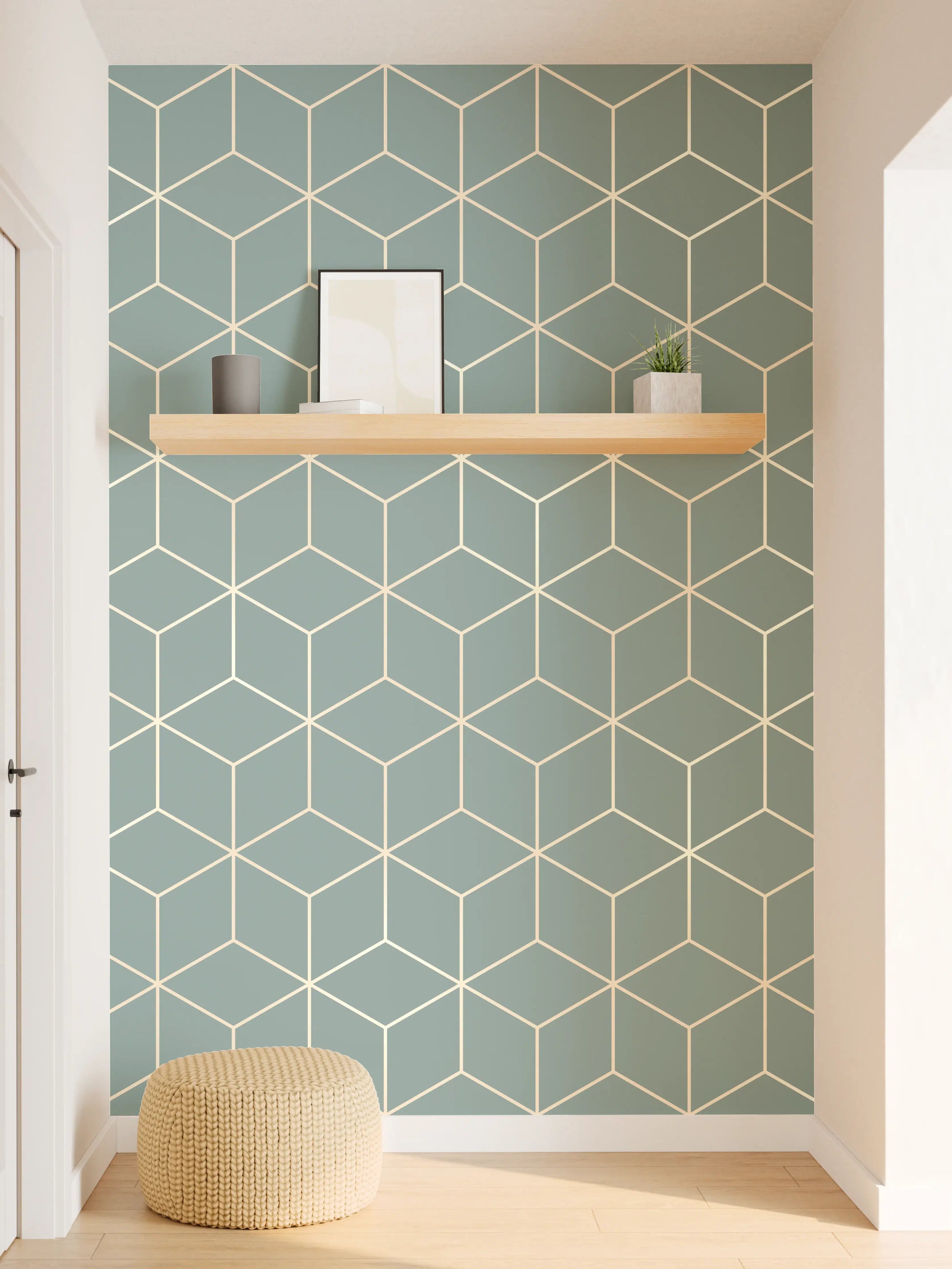 Wandverkleidung Flur - Graue Geometrie für moderne Wände
