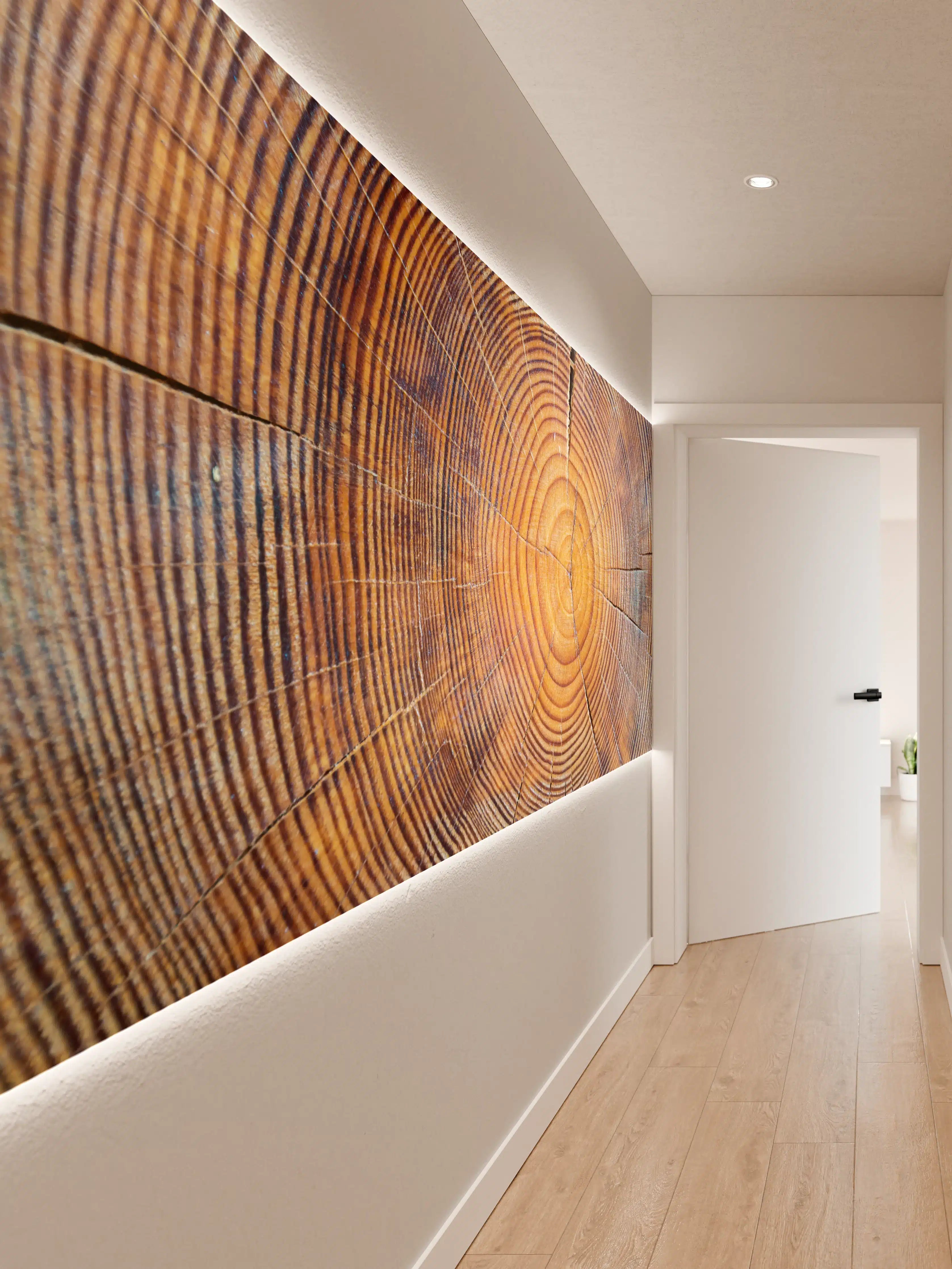 Wandverkleidung Flur - Graue Holzmaserung Nahaufnahme