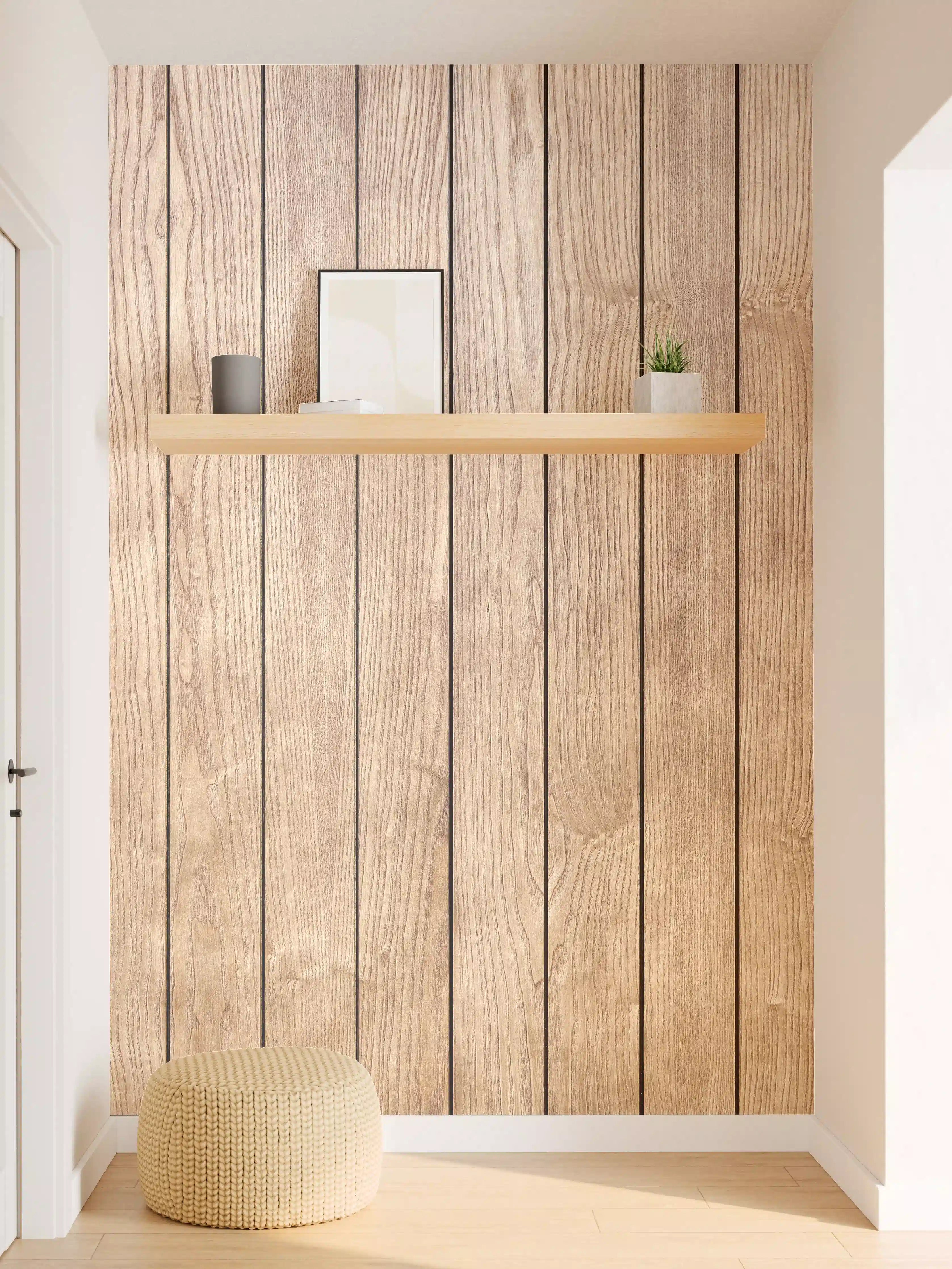 Wandverkleidung Flur - Graue Holzoptik für Wände