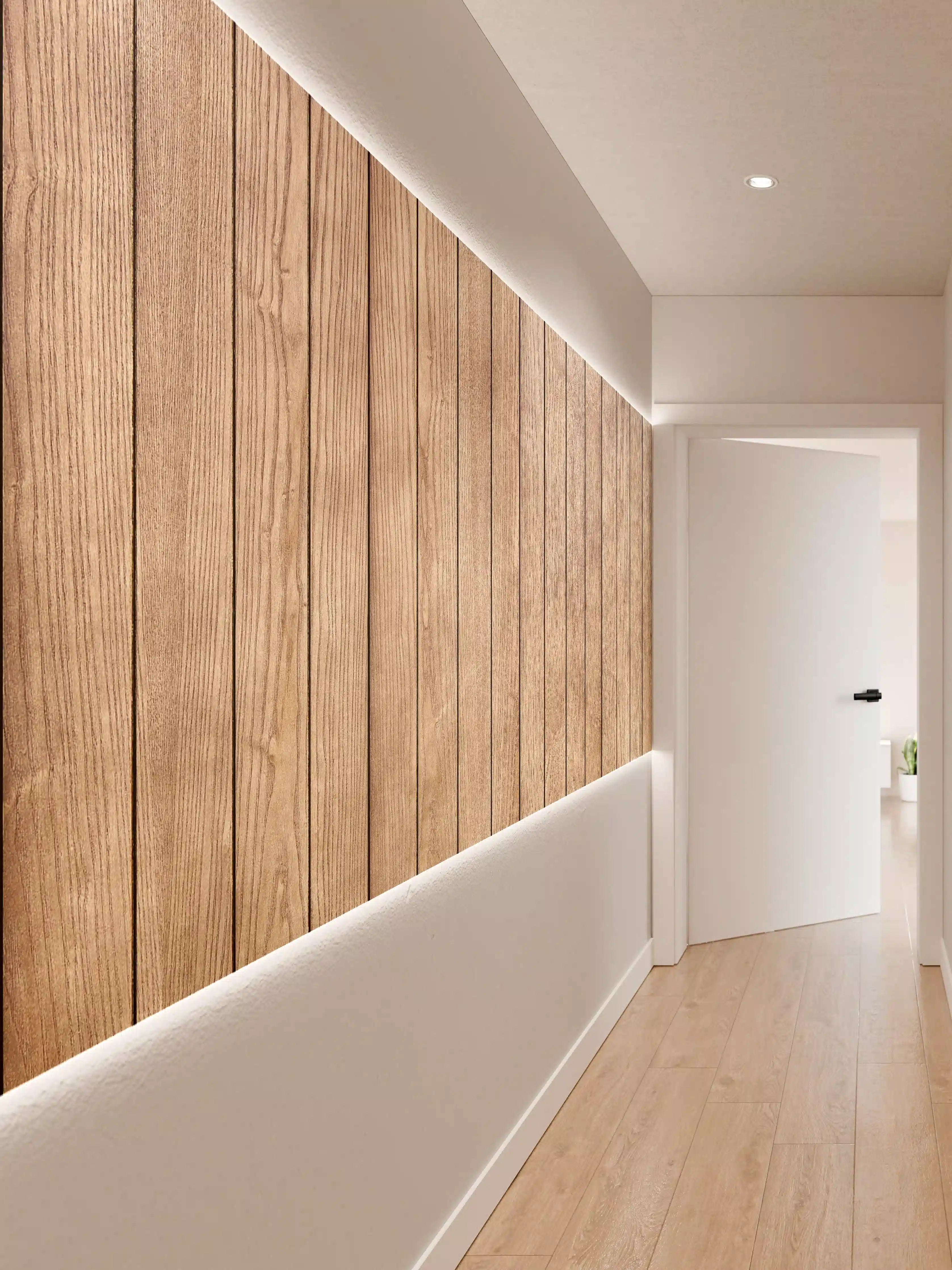 Wandverkleidung Flur - Graue Holzoptik für Wände