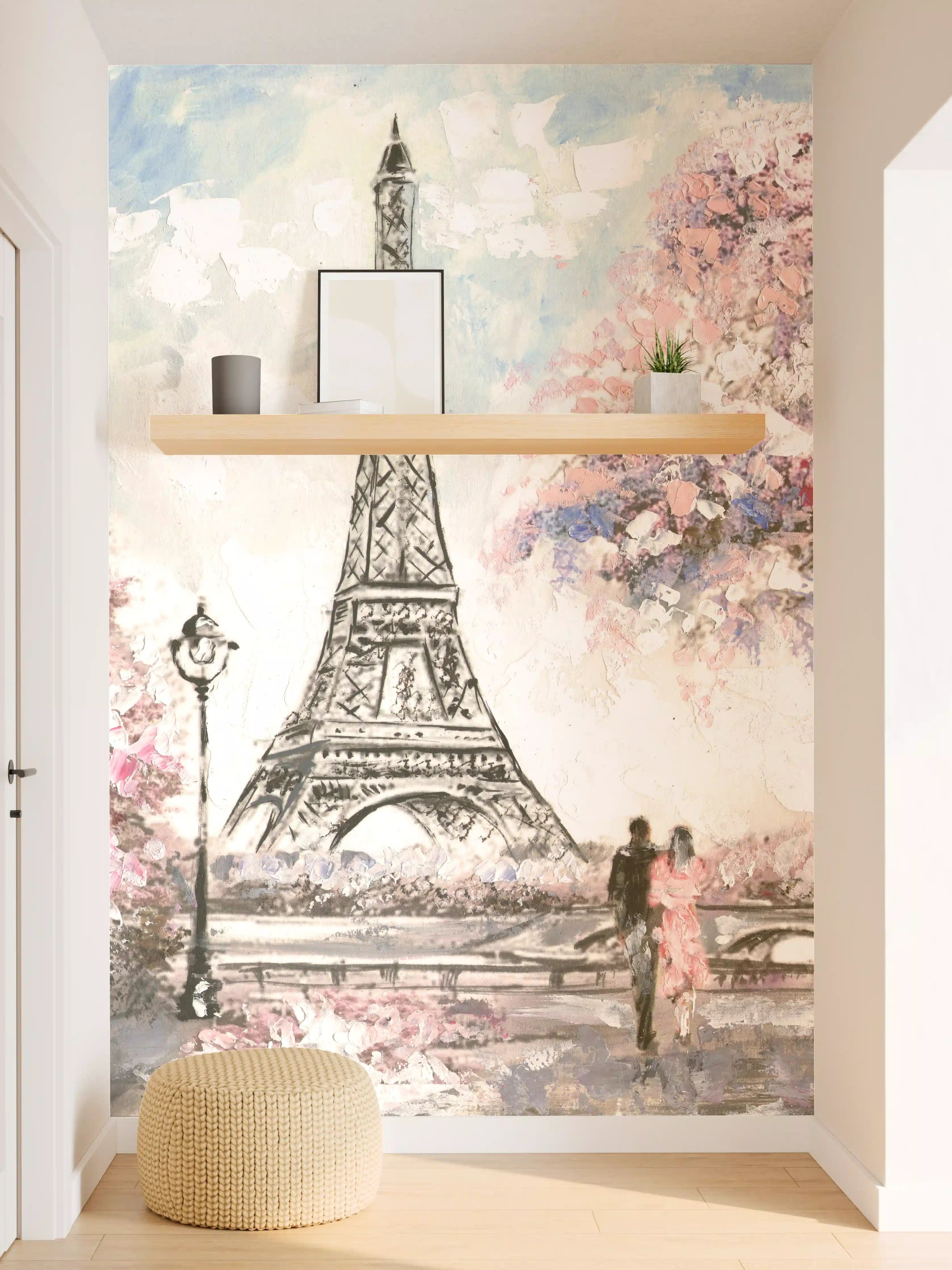 Wandverkleidung Flur - Graue Liebe zum Eiffelturm
