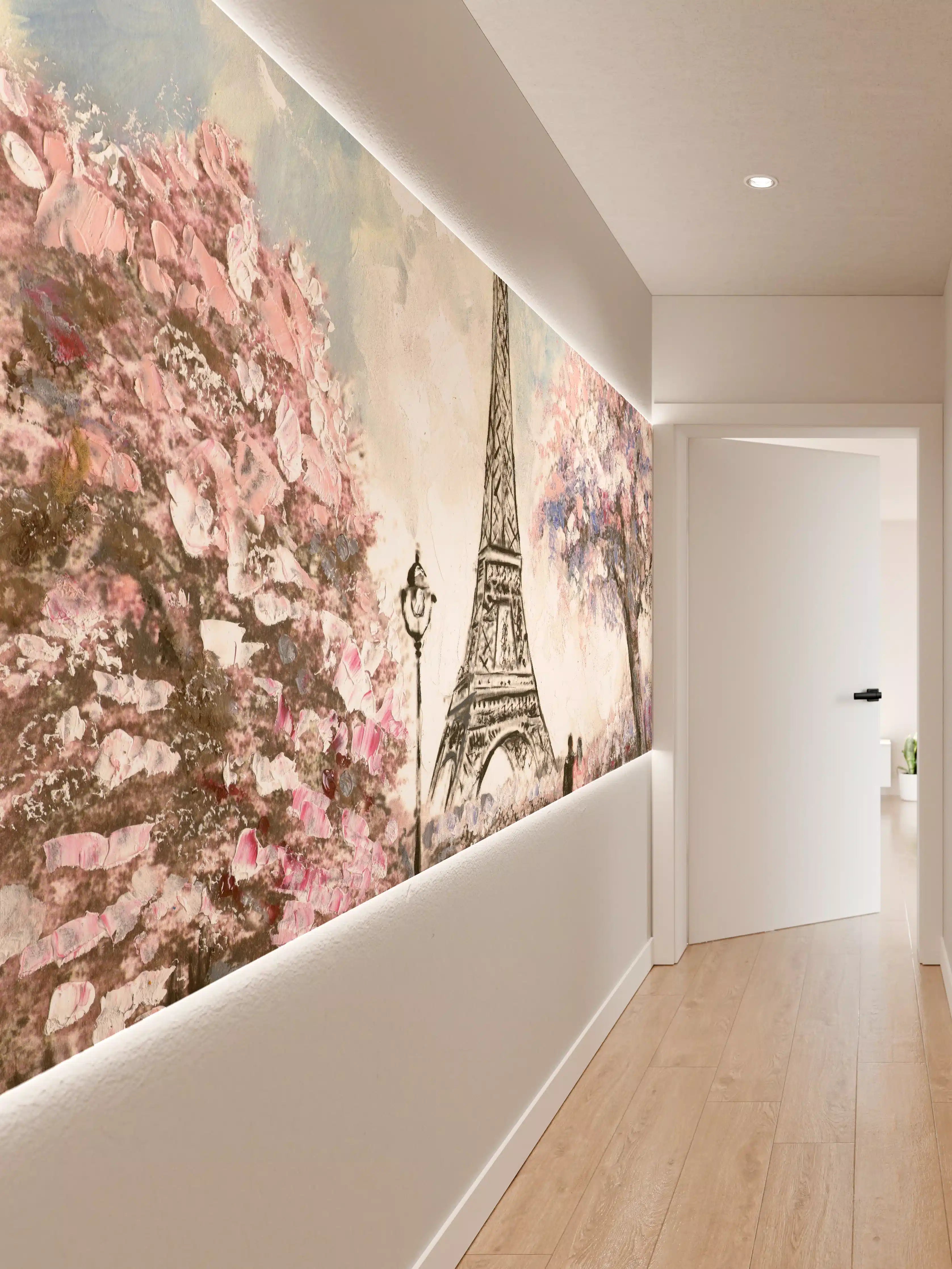 Wandverkleidung Flur - Graue Liebe zum Eiffelturm