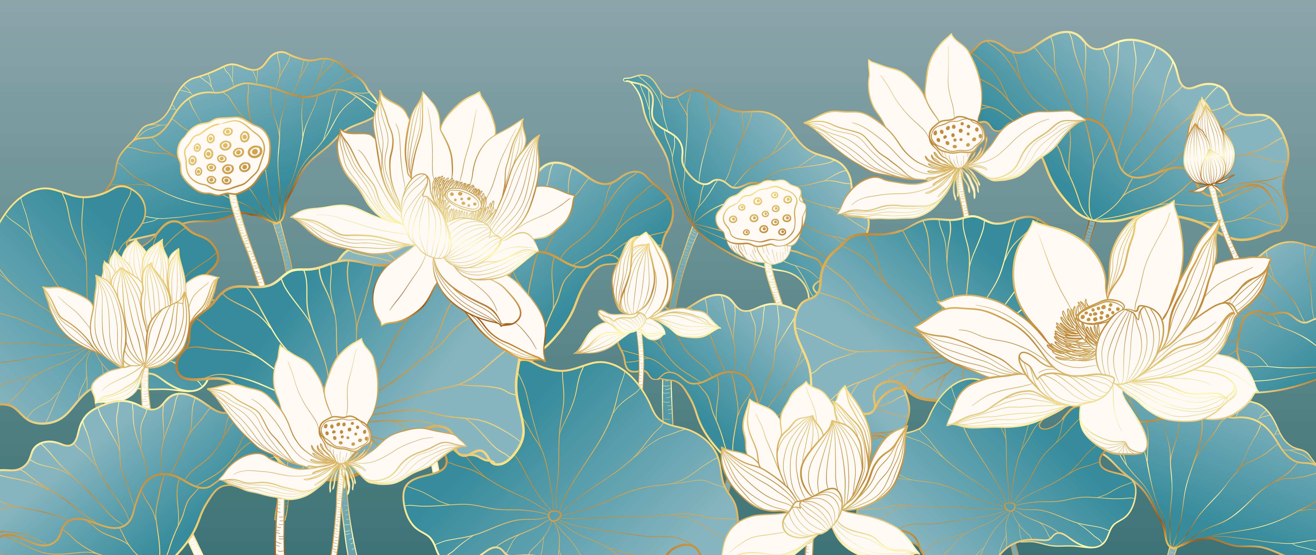 Wandverkleidung Flur-Graue Lotus im stillen Wasser