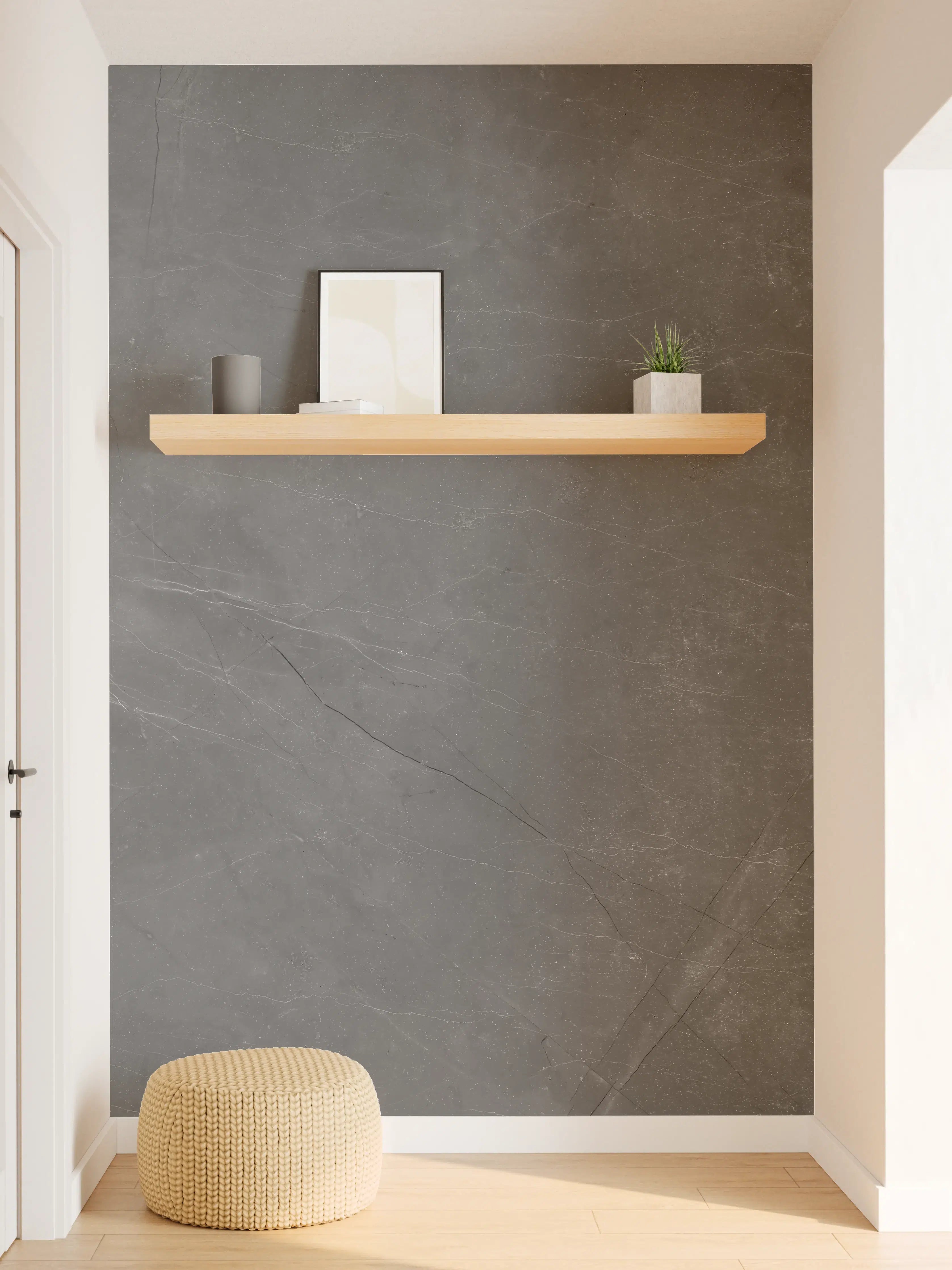 Wandverkleidung Flur - Graue Marmor Textur mit Adern