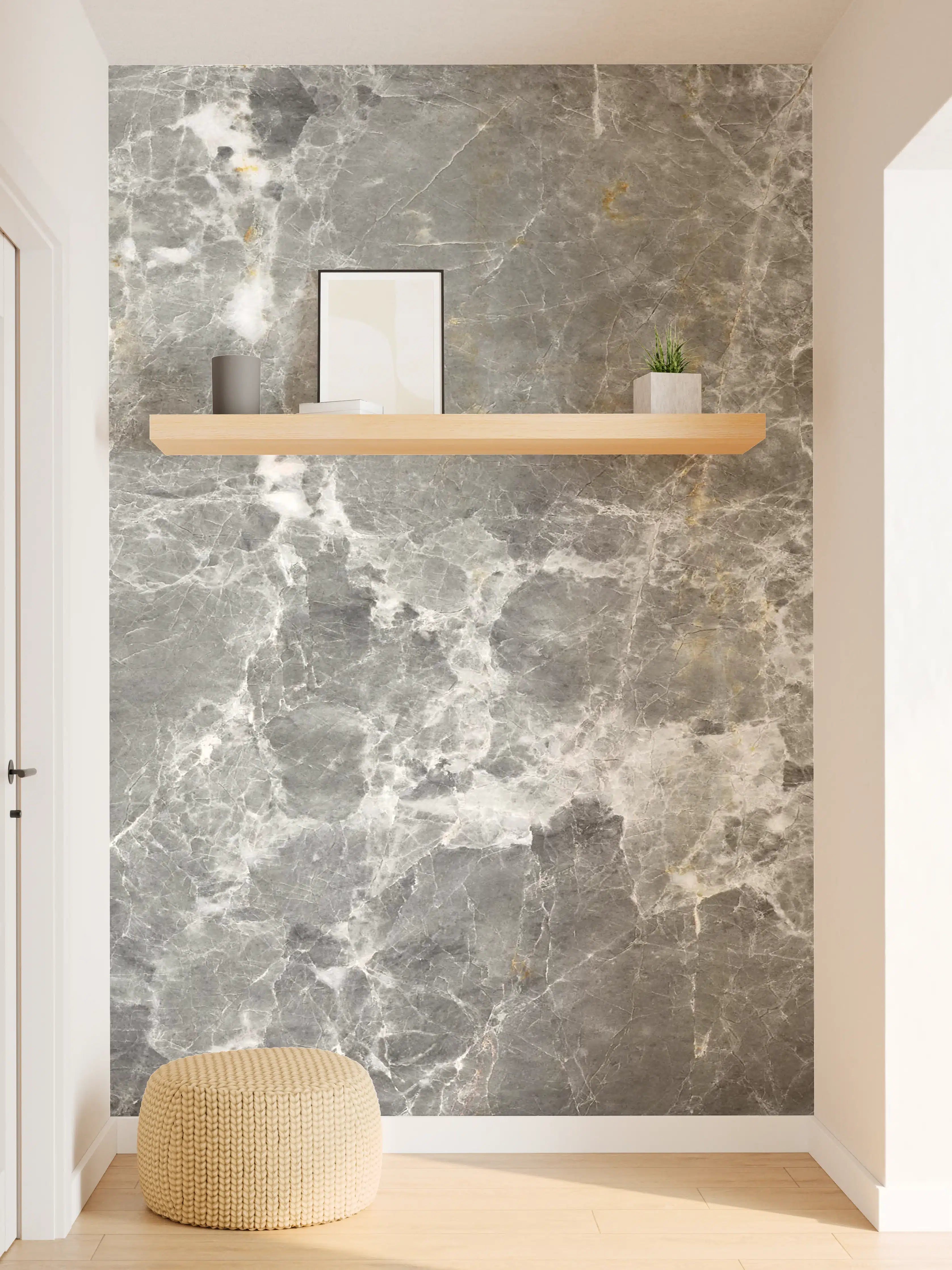 Wandverkleidung Flur - Graue Marmorstein Textur