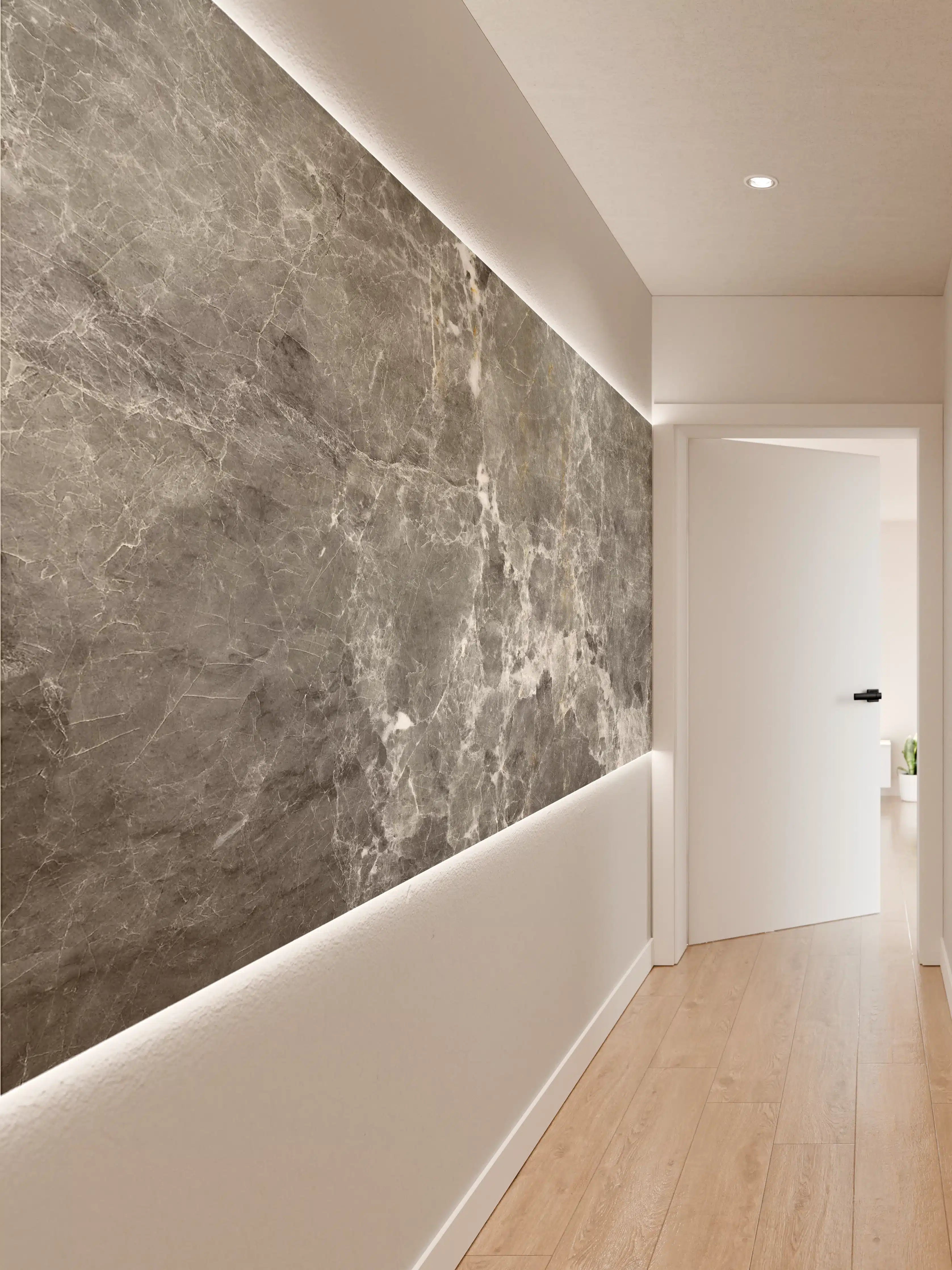 Wandverkleidung Flur - Graue Marmorstein Textur