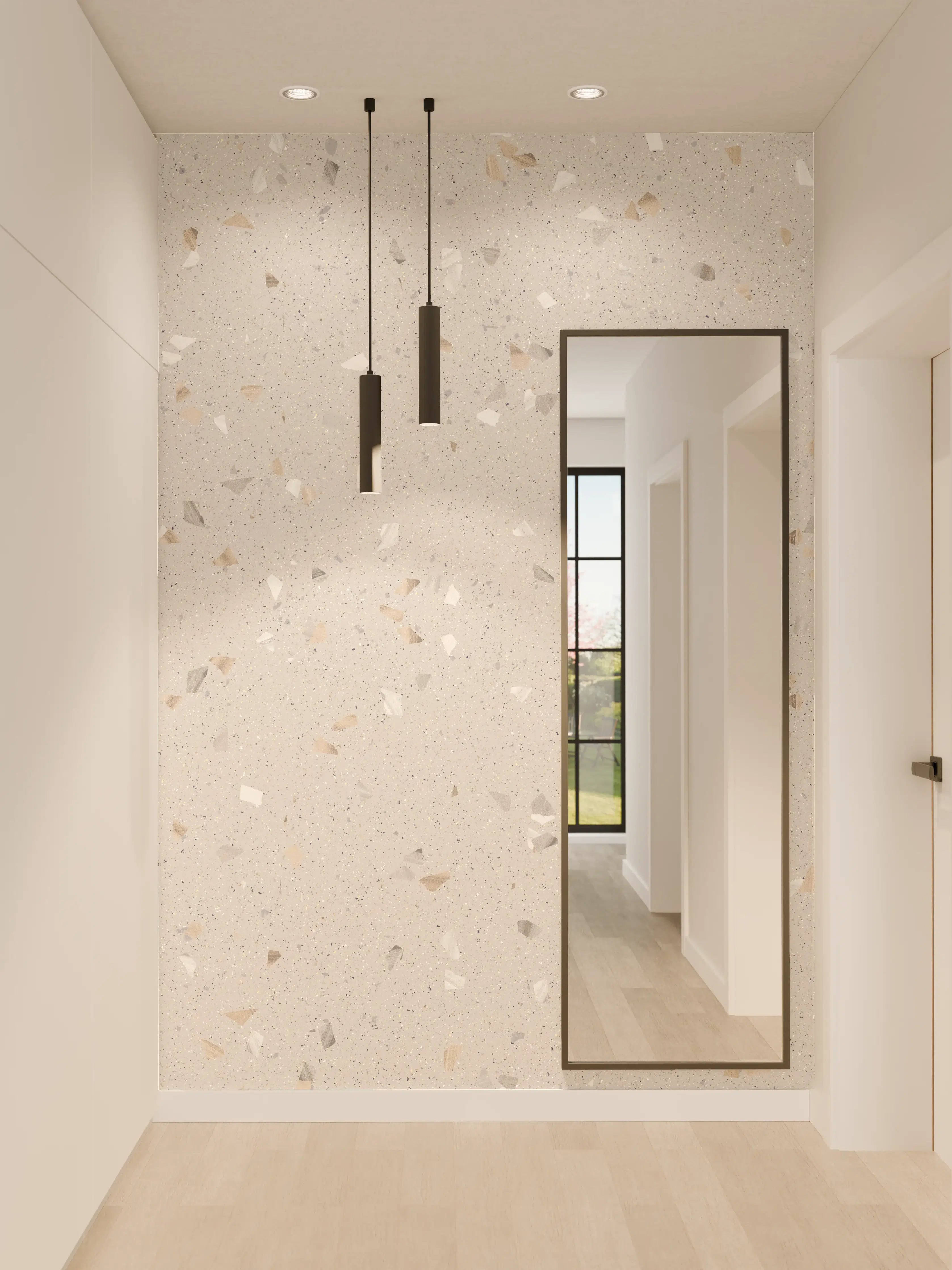 Wandverkleidung Flur - Graue Mosaiksteine